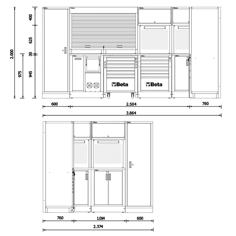 Beta Tools (Article# RSC50 2.0 L) RSC50 2.0 Equipment Combination Workshop - BT 050001051 