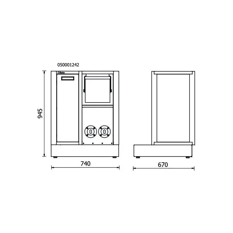 Beta Tools (Article# RSC50 2.0 MS-2AVV) Fixed Service Empty Module for Workshop Equipment Combination RSC50 2.0 - BT 050001282 