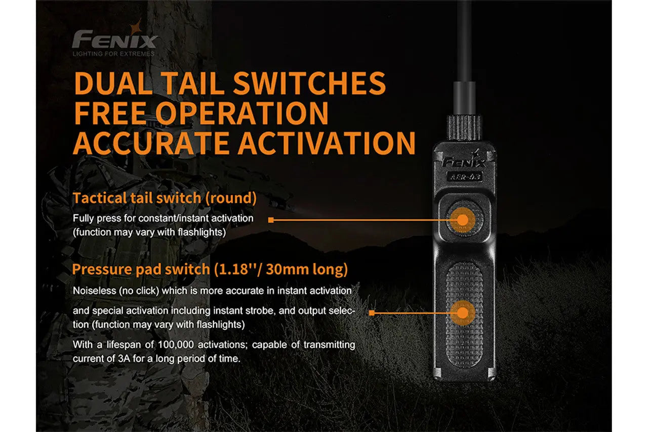 Fenix Tactical Remote Pressure Switch, Dual Tail Design - F FX-AER03V2 Fenix