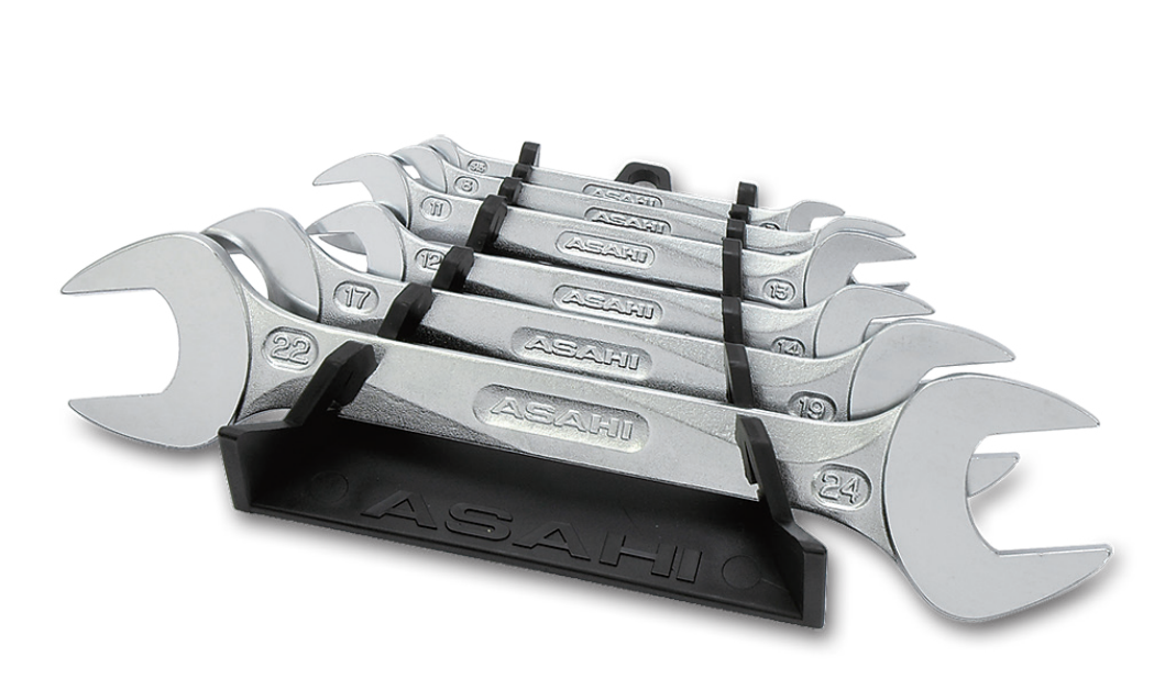 ASAHI REVOWAVE® Double Open End Wrench Set, Metric 6 Pieces 8-24mm - SLAS62
