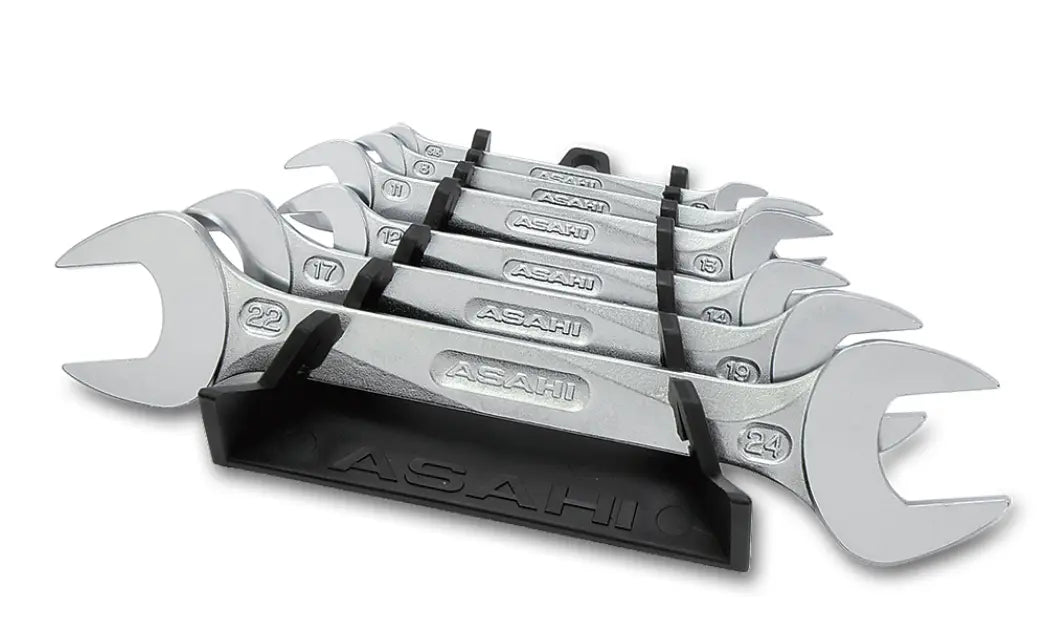 ASAHI REVOWAVE® Double Open End Wrench Set, Metric 6 Pieces 5.5-24mm - SLAS6 Asahi