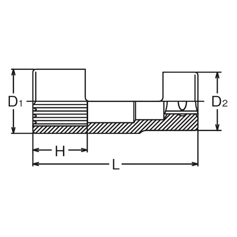 Ko-ken Tools 1/2 Sq. Dr. Socket 27mm 77mm For fuel injection pump Ko-ken Tools