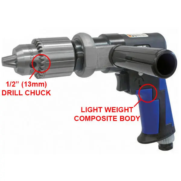 Vessel Tools 1/2 in Composite Air Drill, 400 RPM - VL SP-7527