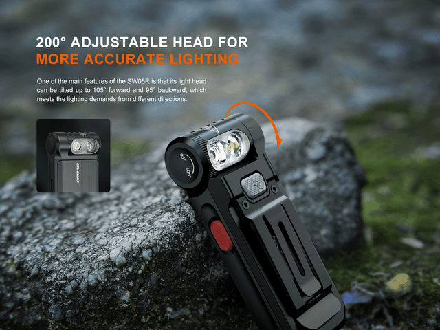 Fenix SW05R-RED Flashlight With MLF Logo - F FX-SW05RRed-Black-MLF