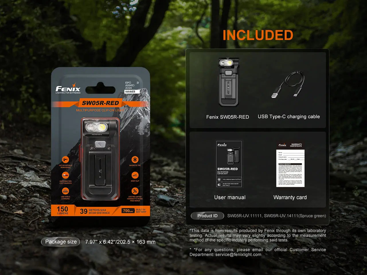 Fenix SW05R-RED Flashlight With MLF Logo - F FX-SW05RRed-Black-MLF