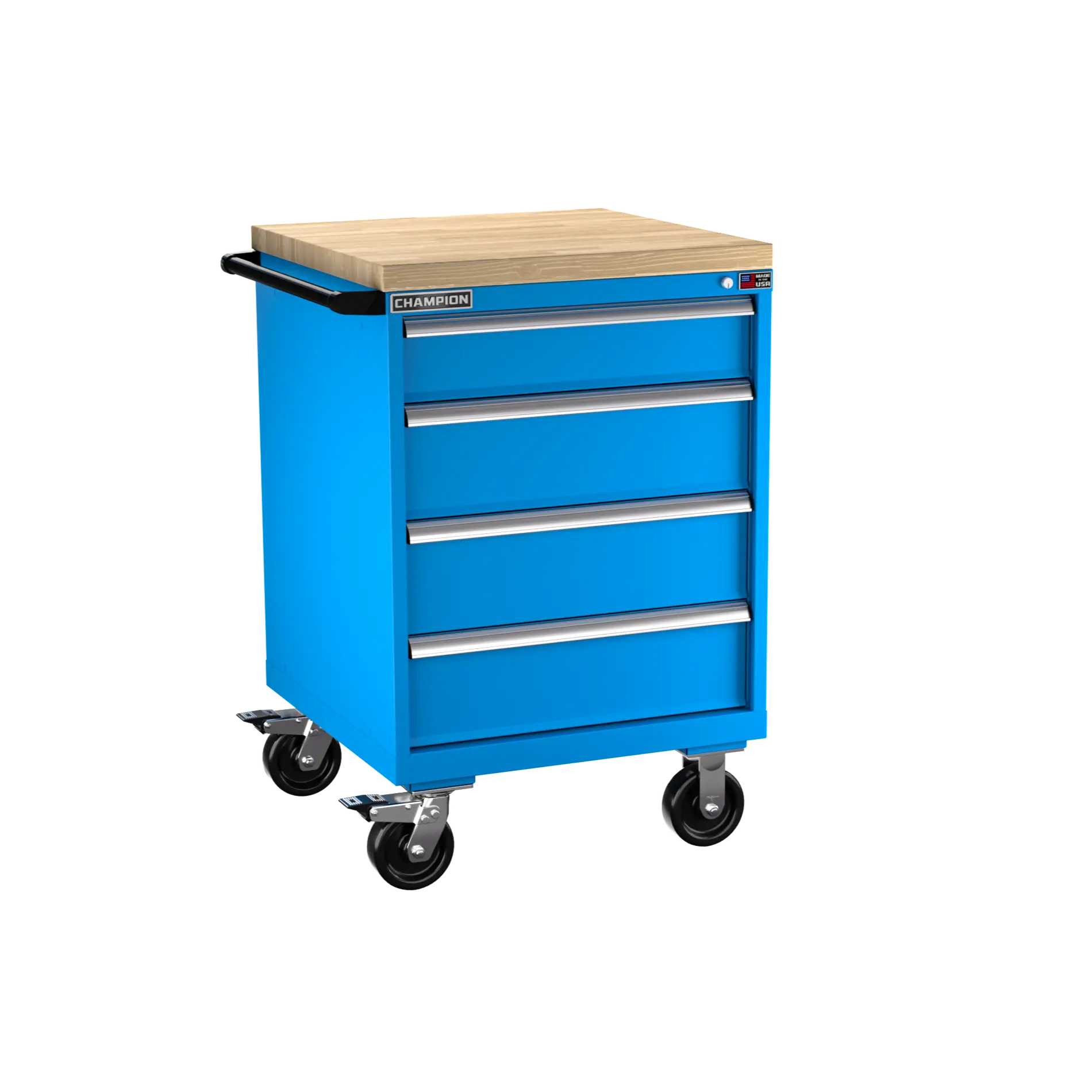 Champion Tool 4-Drawer Metal Mobile Modular Storage Cabinet with 29 Compartments, 28-1/4 W x 43-1/4 H x 28-1/2 D in - CM SW1500-0401ILC-MB8-BBT Champion Tool Storage