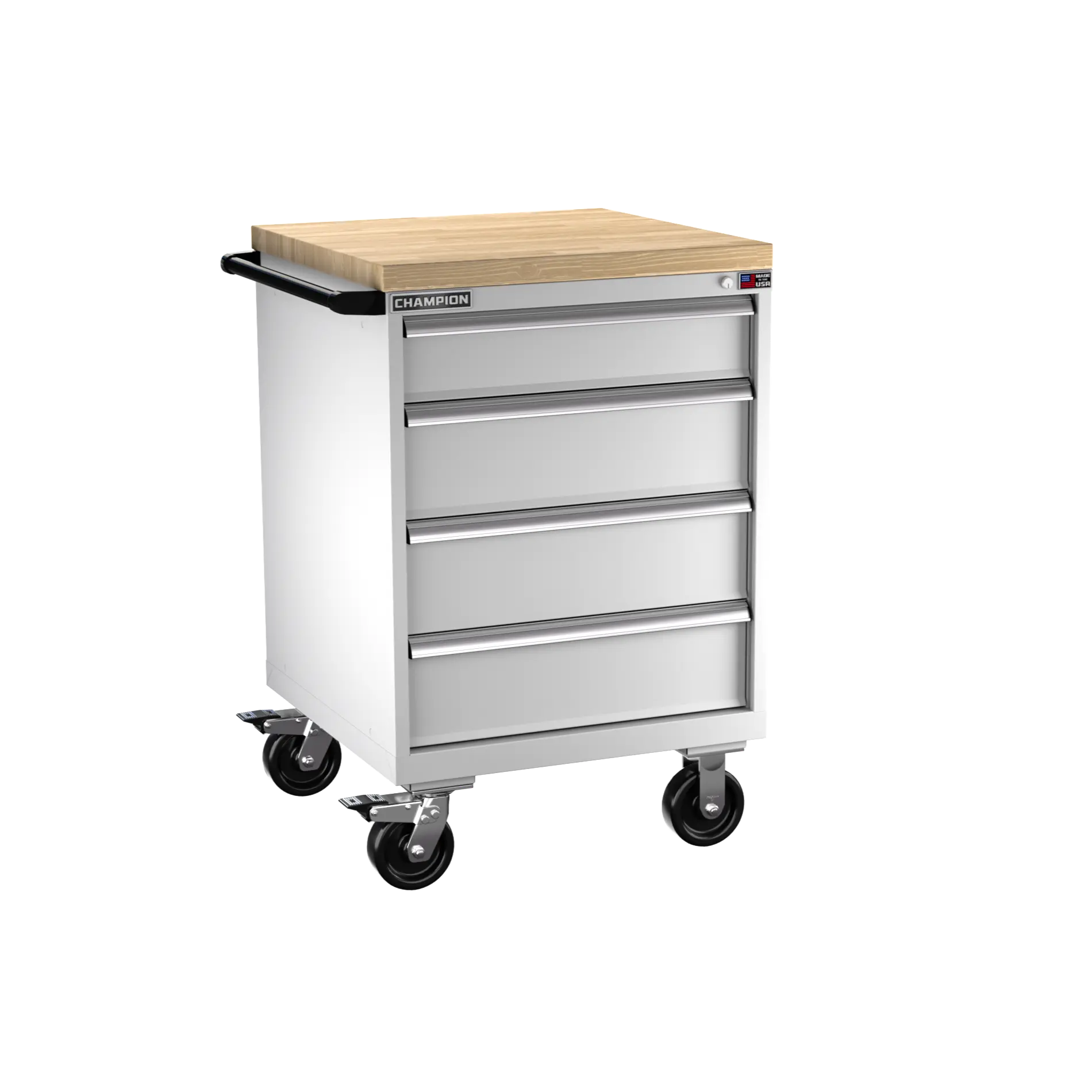 Champion Tool 4-Drawer Metal Mobile Modular Storage Cabinet with 29 Compartments, 28-1/4 W x 43-1/4 H x 28-1/2 D in - CM SW1500-0401ILC-MB8-BBT Champion Tool Storage