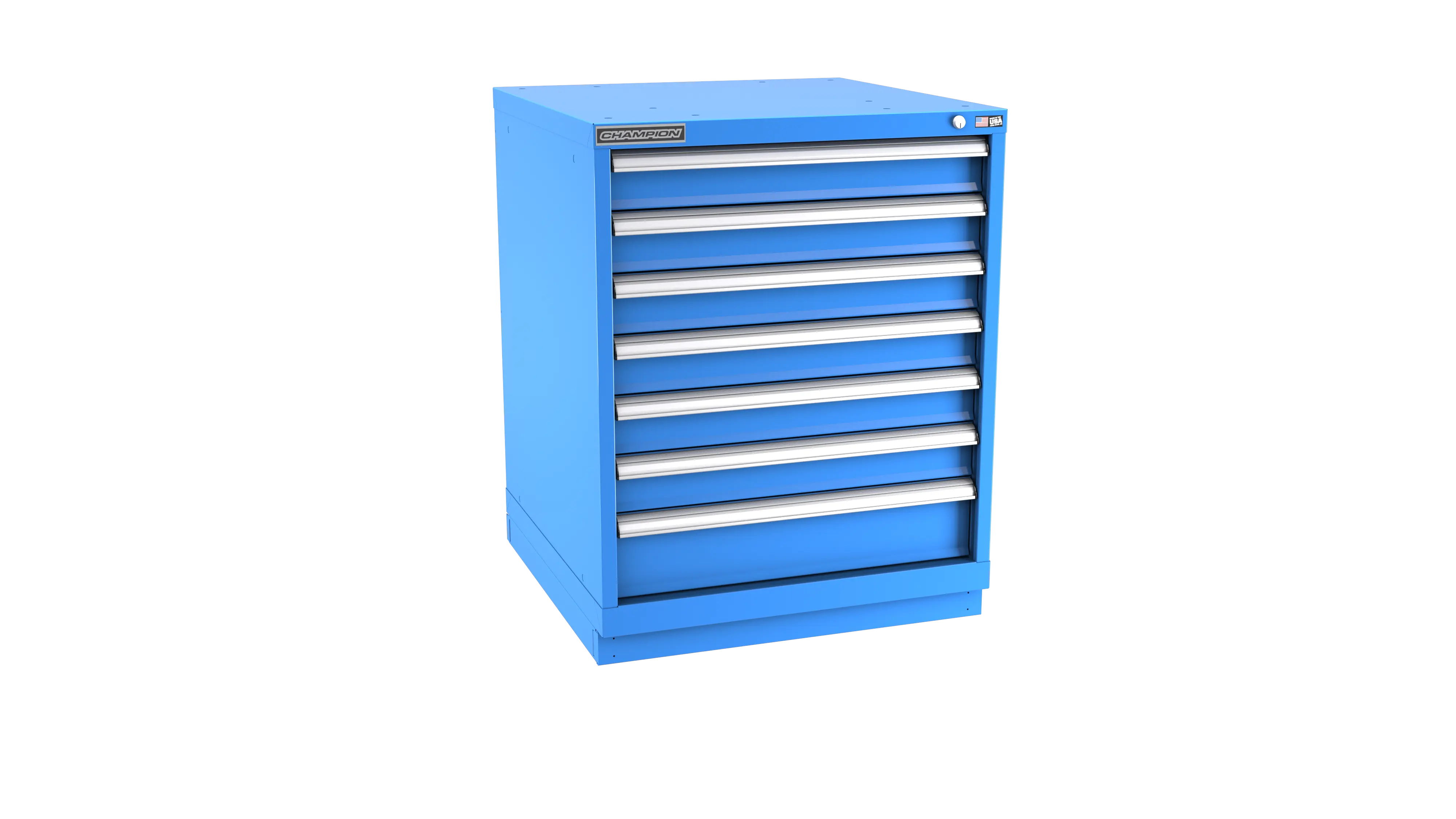 Champion Tool 7-Drawer Metal Modular Storage Cabinet with 73 Internal Compartments, 28-1/4 W x 35-7/8 H x 28-1/2 D in - CM SW1500-0701-ILC-FTB Champion Tool Storage