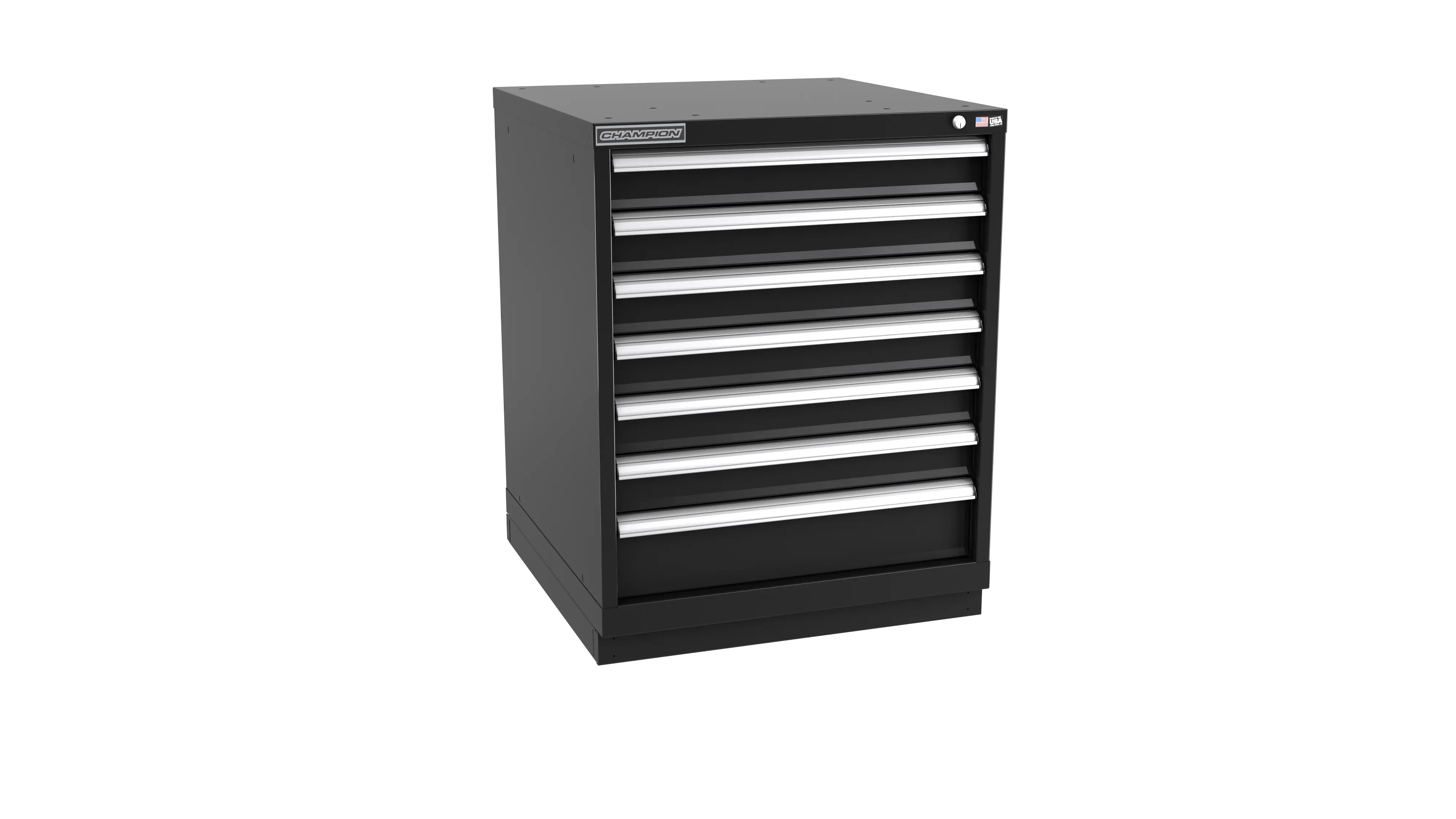 Champion Tool 7-Drawer Metal Modular Storage Cabinet with 73 Internal Compartments, 28-1/4 W x 35-7/8 H x 28-1/2 D in - CM SW1500-0701-ILC-FTB Champion Tool Storage