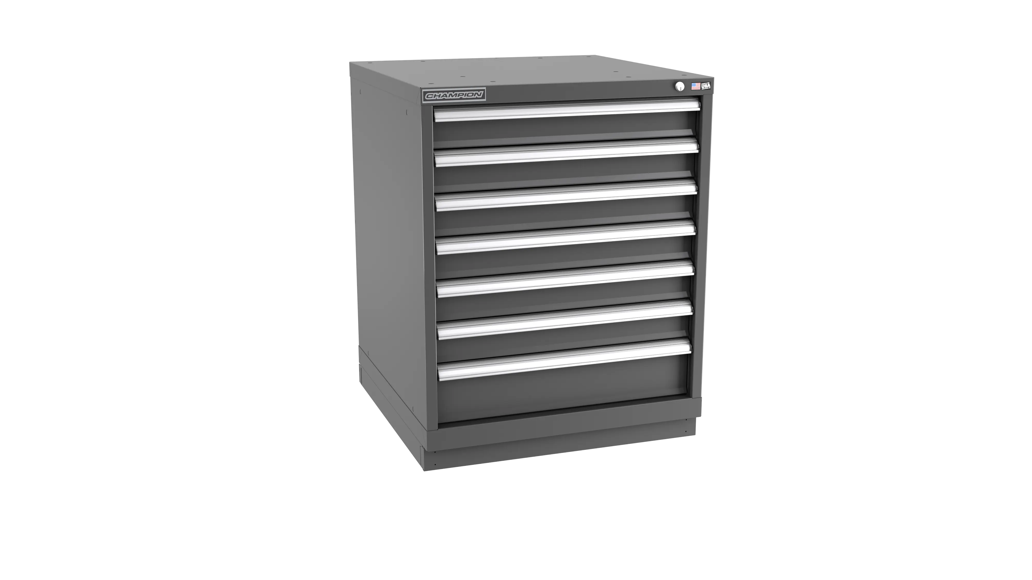 Champion Tool 7-Drawer Metal Modular Storage Cabinet with 73 Internal Compartments, 28-1/4 W x 35-7/8 H x 28-1/2 D in - CM SW1500-0701-ILC-FTB Champion Tool Storage