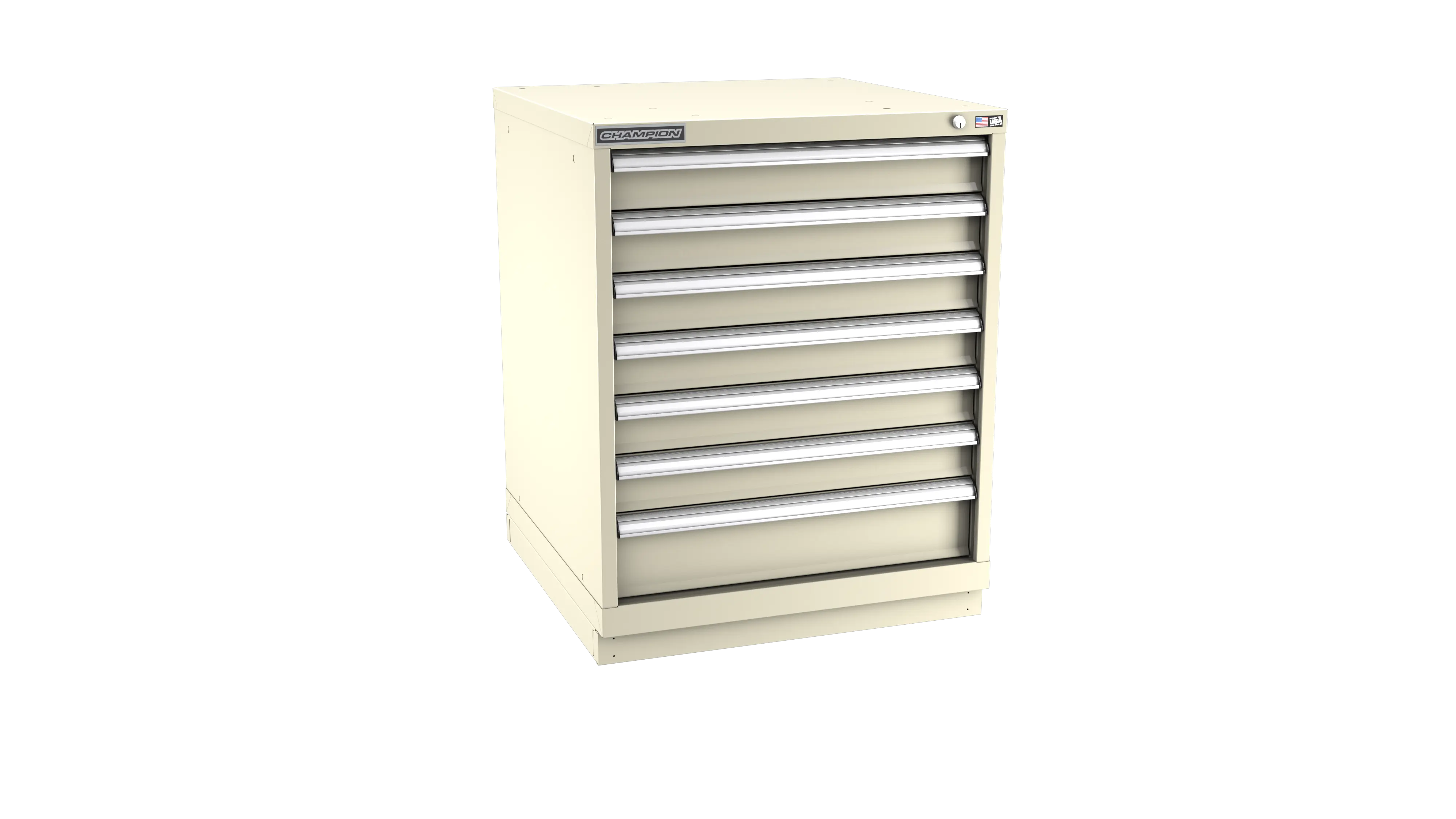 Champion Tool 7-Drawer Metal Modular Storage Cabinet with 73 Internal Compartments, 28-1/4 W x 35-7/8 H x 28-1/2 D in - CM SW1500-0701-ILC-FTB Champion Tool Storage