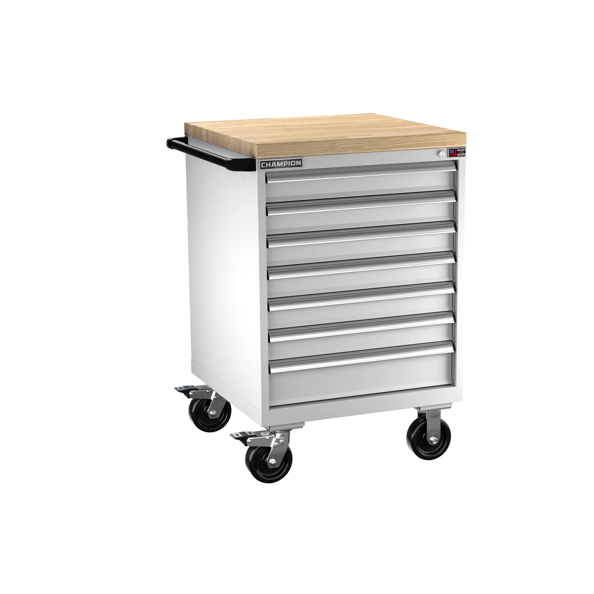 Champion Tool 7-Drawer Metal Mobile Modular Storage Cabinet with 83 Compartments, 28-1/4 W x 43-1/4 H x 28-1/2 D in - CM SW1500-0701ILC-MB8-BBT Champion Tool Storage