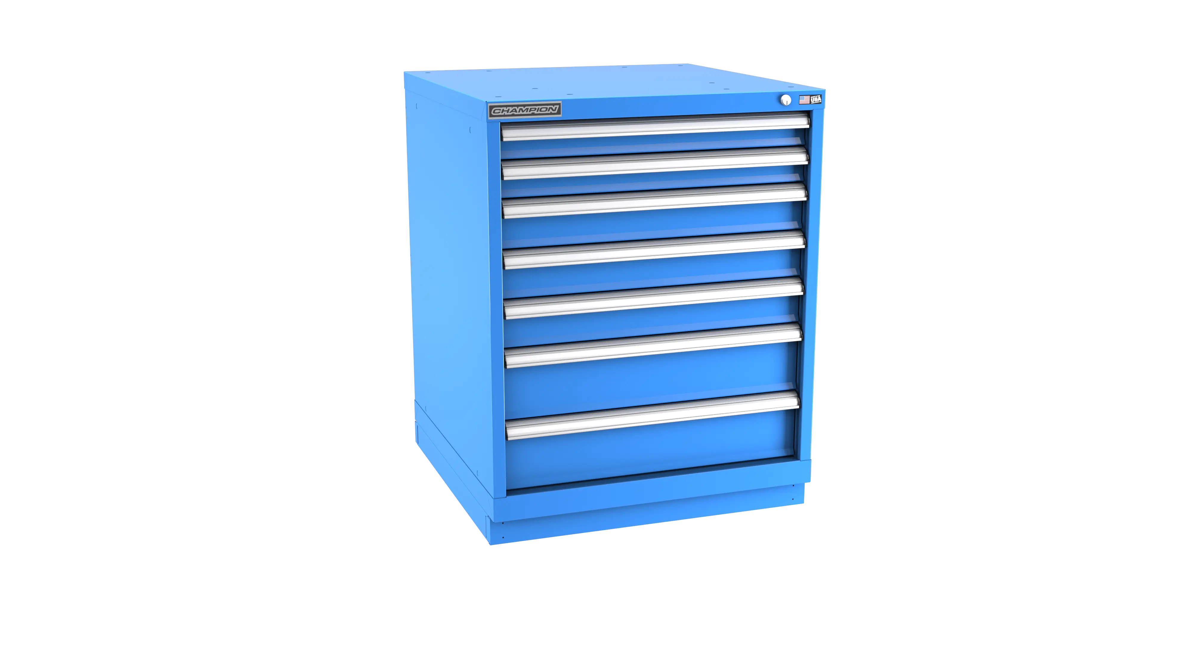 Champion Tool 7-Drawer Metal Modular Storage Cabinet with 114 Internal Compartments, 28-1/4 W x 35-7/8 H x 28-1/2 D in - CM SW1500-0702-ILC-FTB Champion Tool Storage