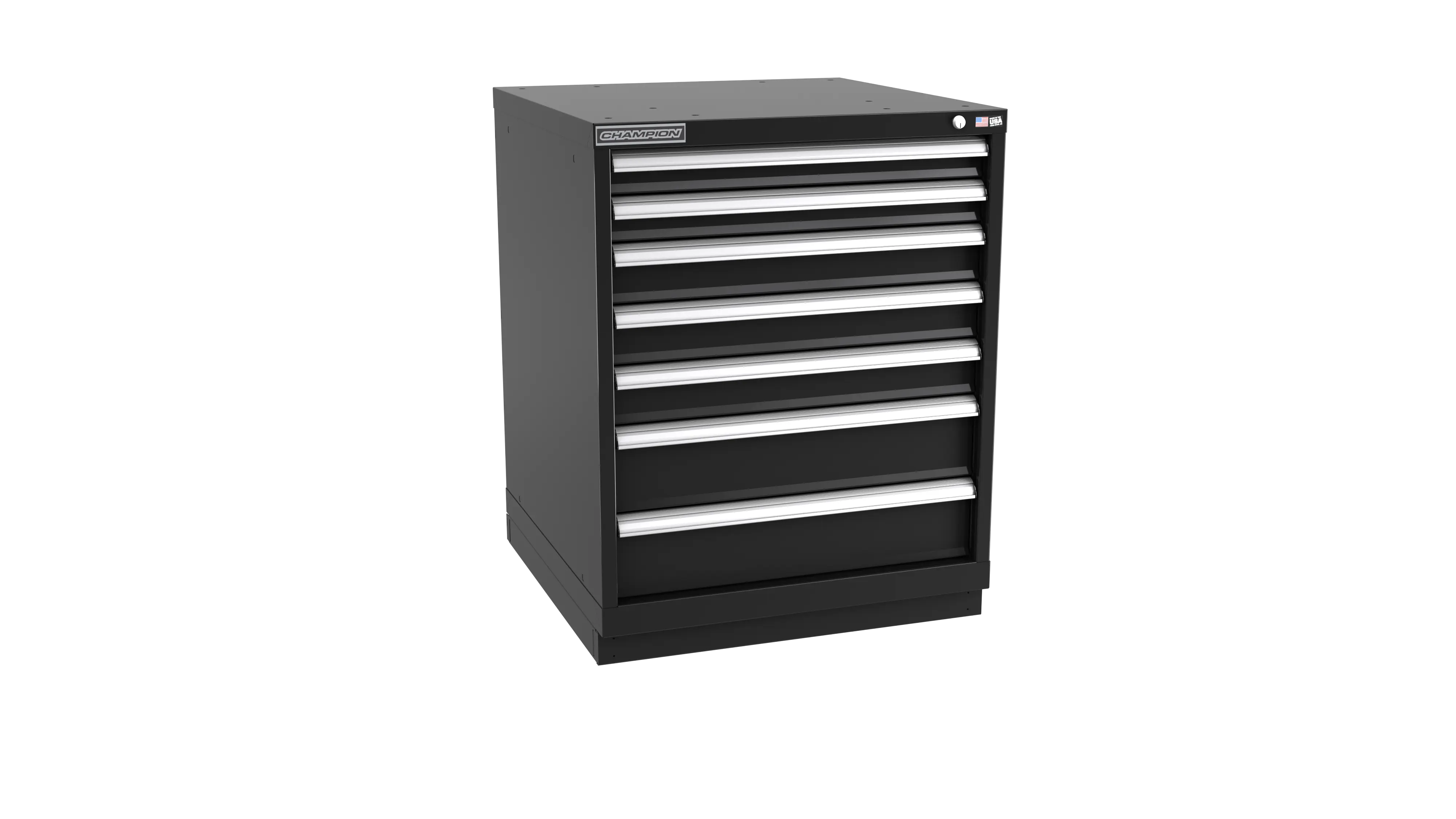 Champion Tool 7-Drawer Metal Modular Storage Cabinet with 114 Internal Compartments, 28-1/4 W x 35-7/8 H x 28-1/2 D in - CM SW1500-0702-ILC-FTB Champion Tool Storage