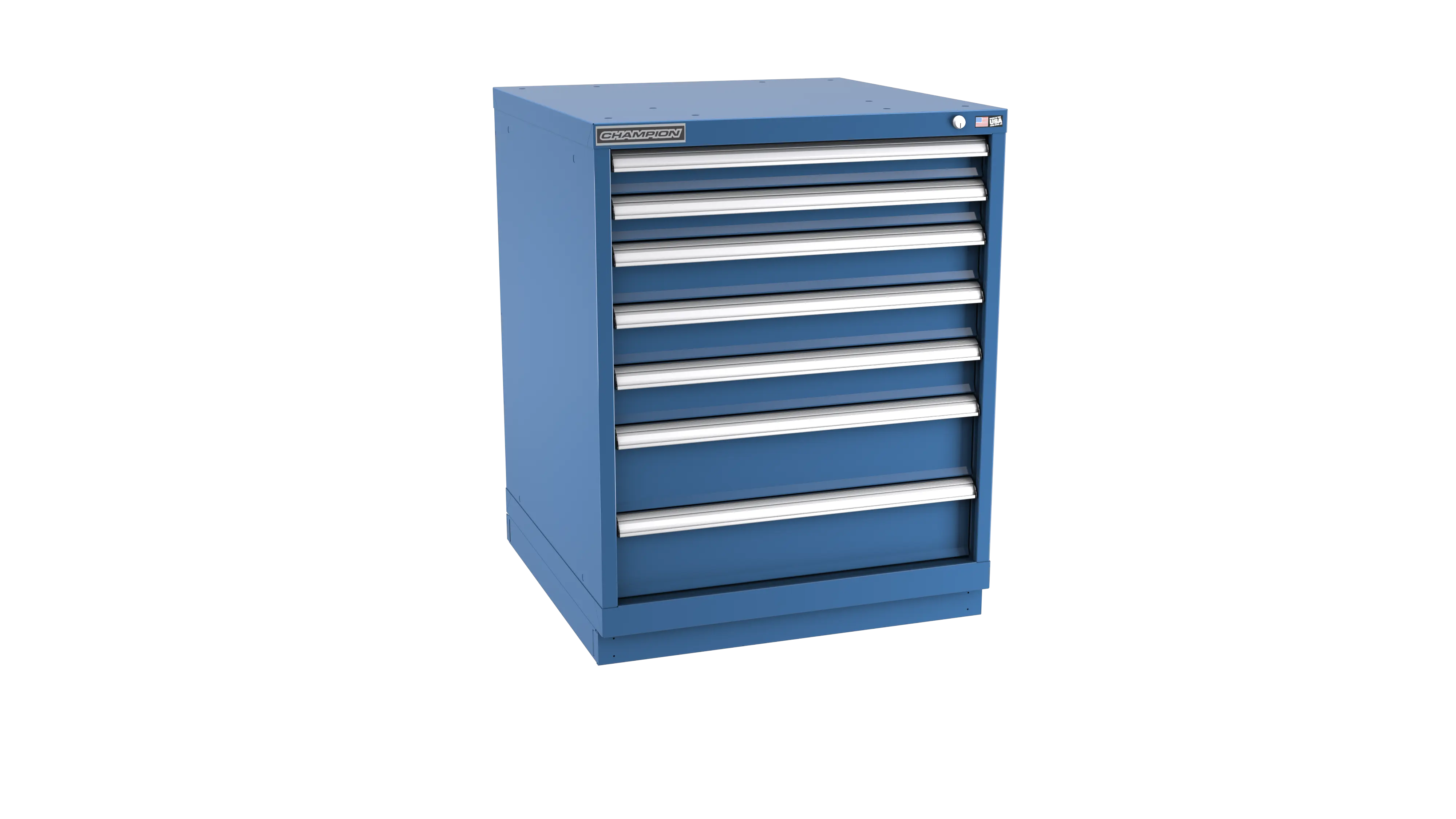 Champion Tool 7-Drawer Metal Modular Storage Cabinet with 114 Internal Compartments, 28-1/4 W x 35-7/8 H x 28-1/2 D in - CM SW1500-0702-ILC-FTB Champion Tool Storage
