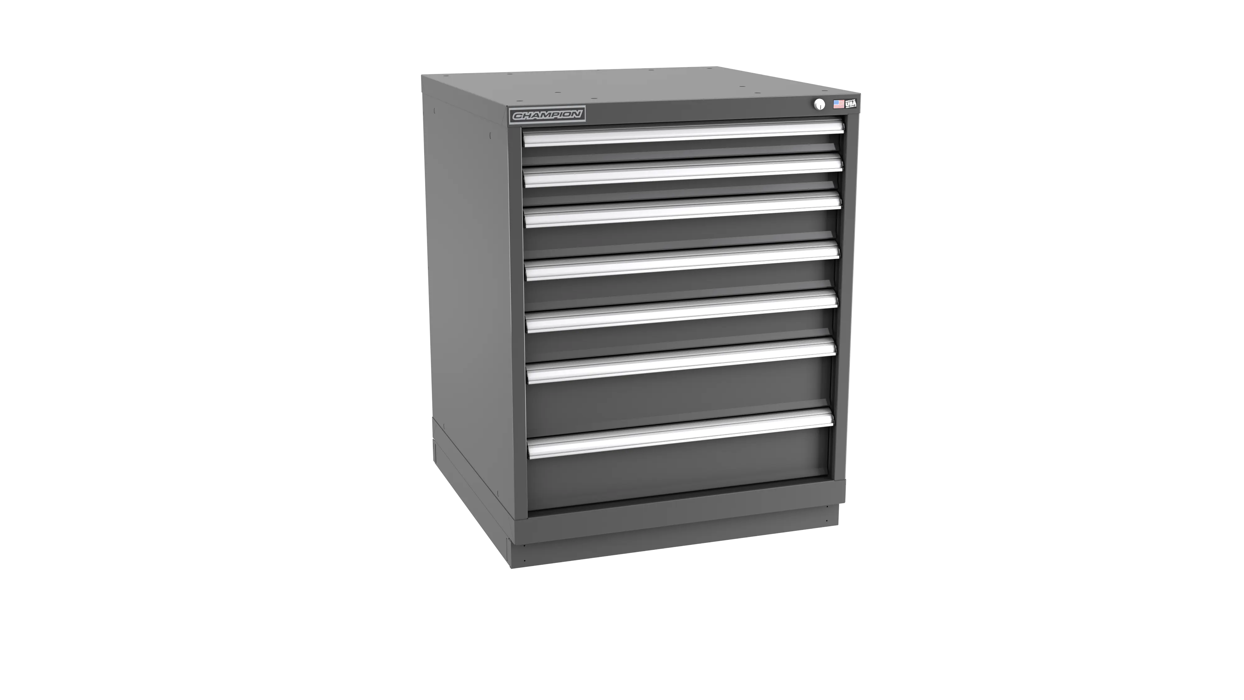 Champion Tool 7-Drawer Metal Modular Storage Cabinet with 114 Internal Compartments, 28-1/4 W x 35-7/8 H x 28-1/2 D in - CM SW1500-0702-ILC-FTB Champion Tool Storage