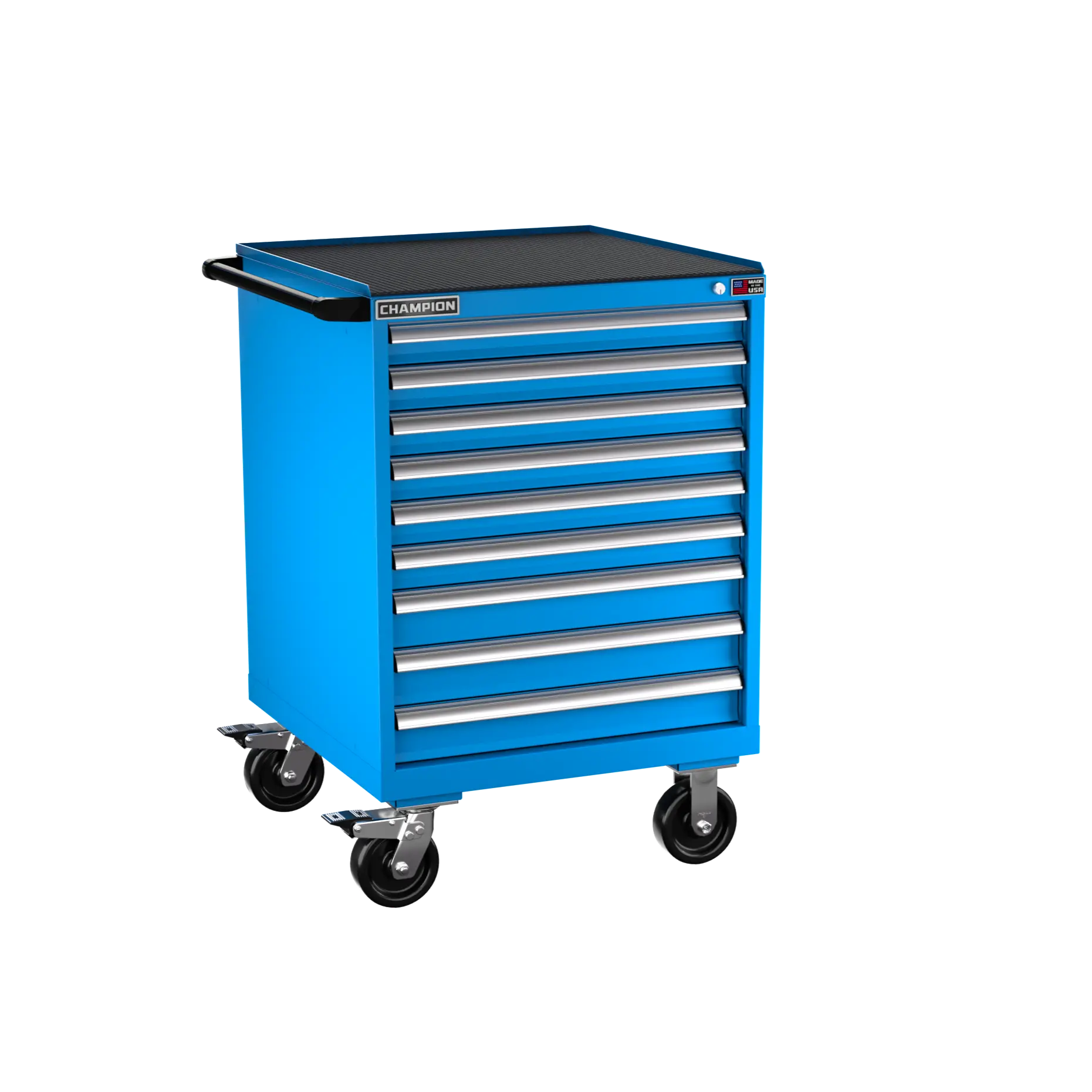 Champion Tool 9-Drawer Metal Mobile Modular Storage Cabinet with 161 Compartments, 28-1/4 W x 42-1/4 H x 28-1/2 D in - CM SW1500-0901ILC-MB8-RT Champion Tool Storage