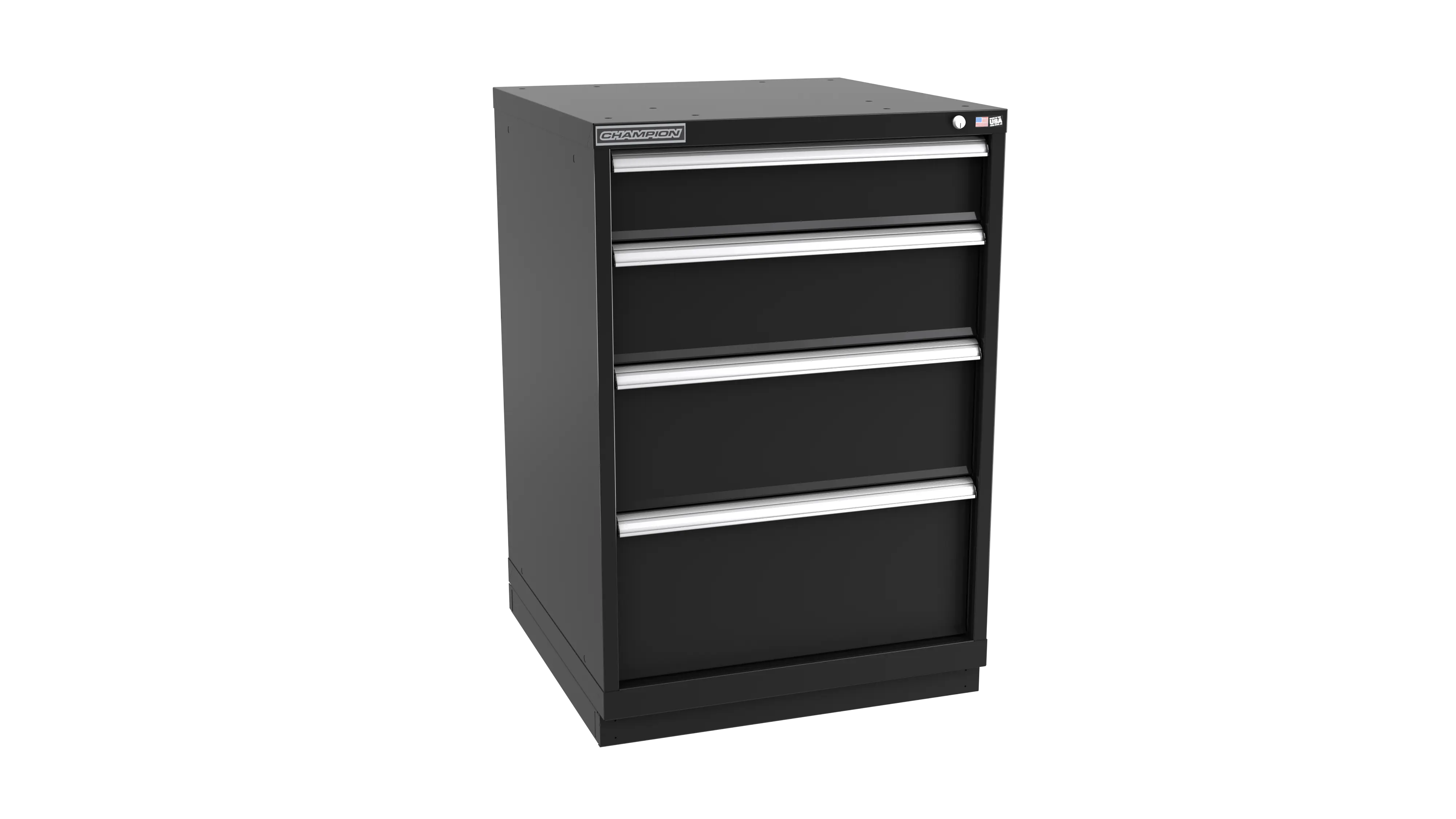 Champion Tool 4-Drawer Metal Modular Storage Cabinet with 37 Internal Compartments, 28-1/4 W x 41-3/4 H x 28-1/2 D in - CM SW1800-0402-ILC-FTB Champion Tool Storage