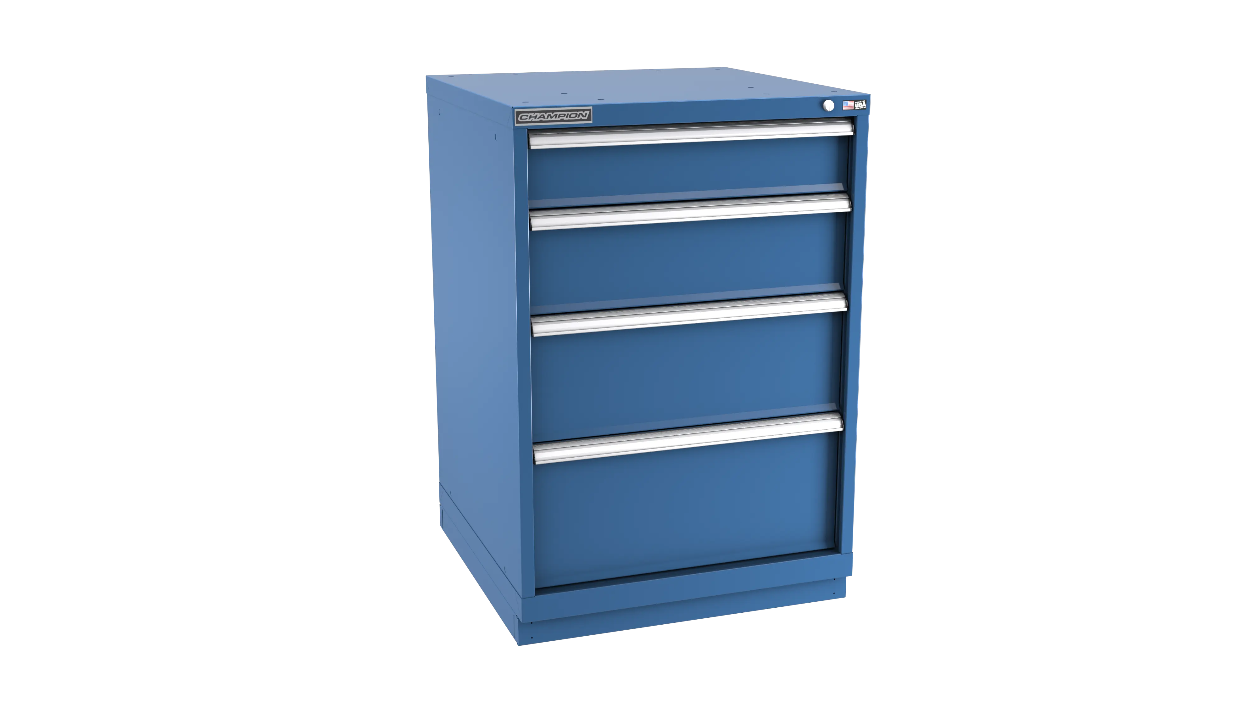 Champion Tool 4-Drawer Metal Modular Storage Cabinet with 37 Internal Compartments, 28-1/4 W x 41-3/4 H x 28-1/2 D in - CM SW1800-0402-ILC-FTB Champion Tool Storage