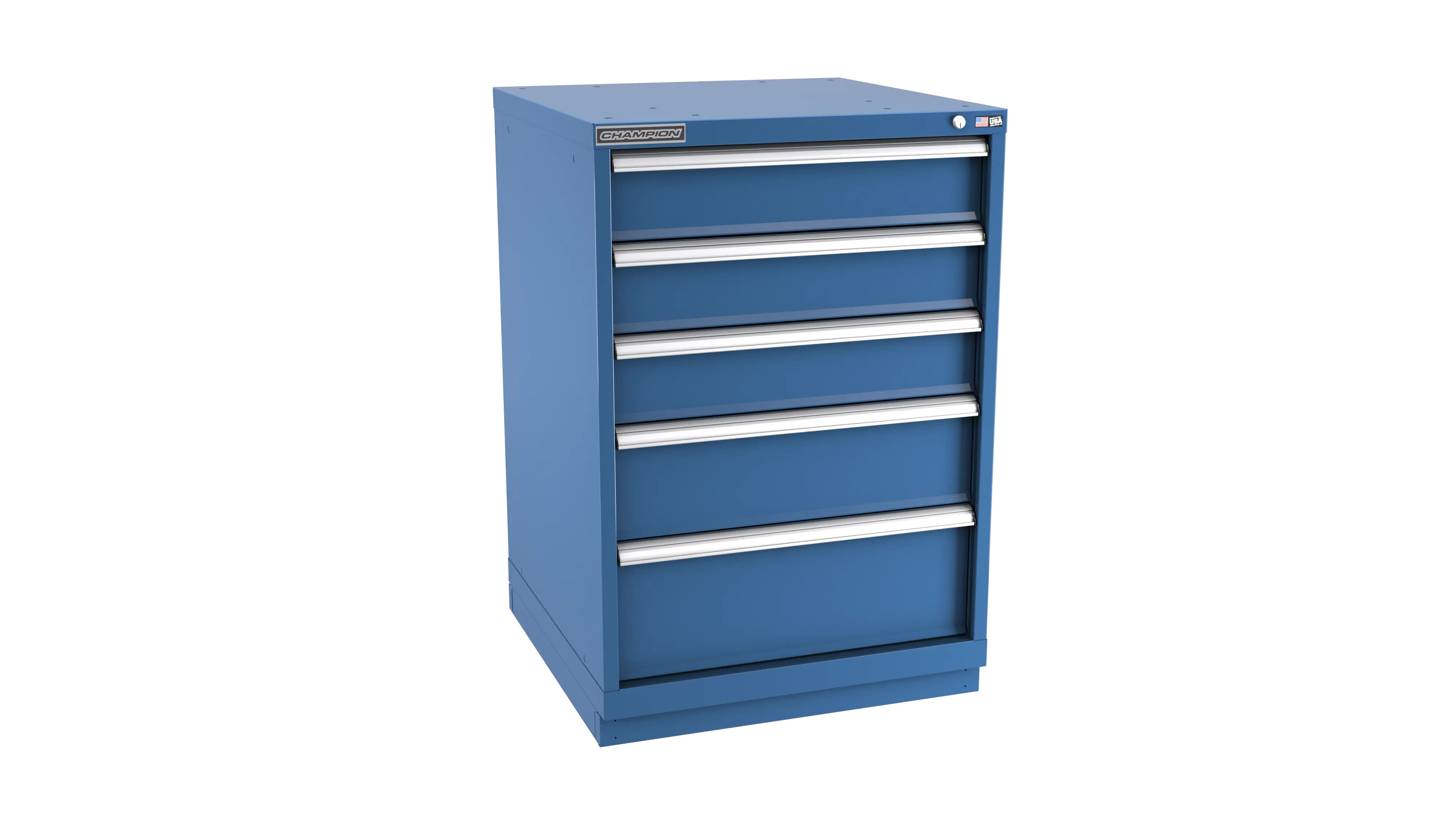 Champion Tool 5-Drawer Metal Modular Storage Cabinet with 61 Internal Compartments, 28-1/4 W x 41-3/4 H x 28-1/2 D in - CM SW1800-0502-ILC-FTB Champion Tool Storage