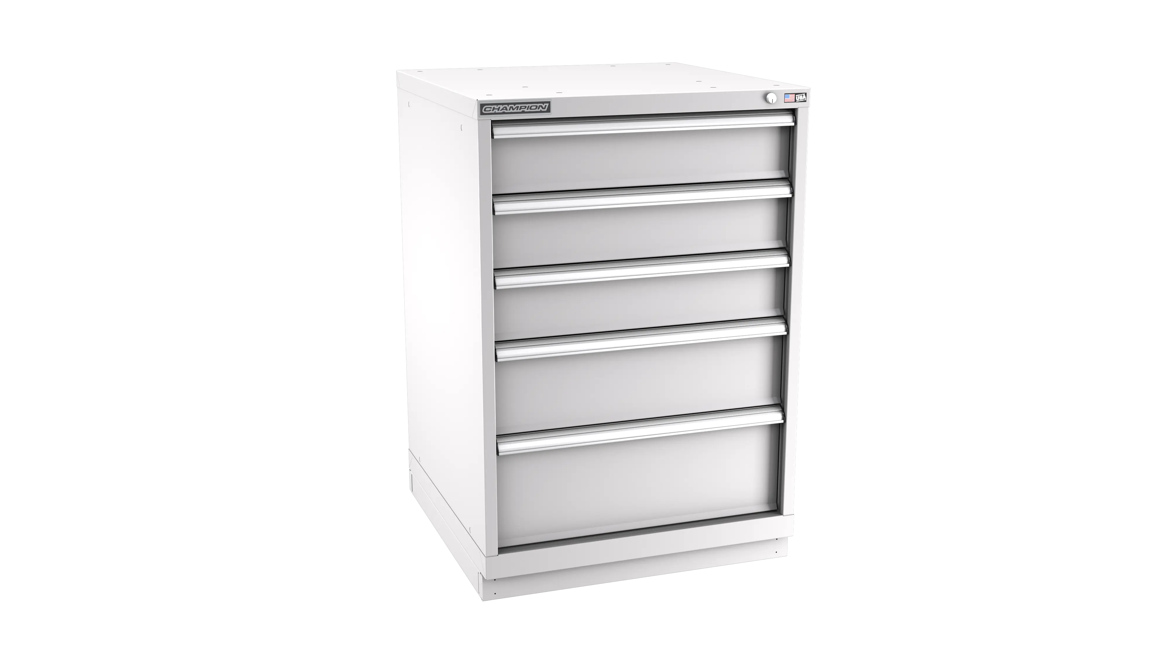 Champion Tool 5-Drawer Metal Modular Storage Cabinet with 61 Internal Compartments, 28-1/4 W x 41-3/4 H x 28-1/2 D in - CM SW1800-0502-ILC-FTB Champion Tool Storage