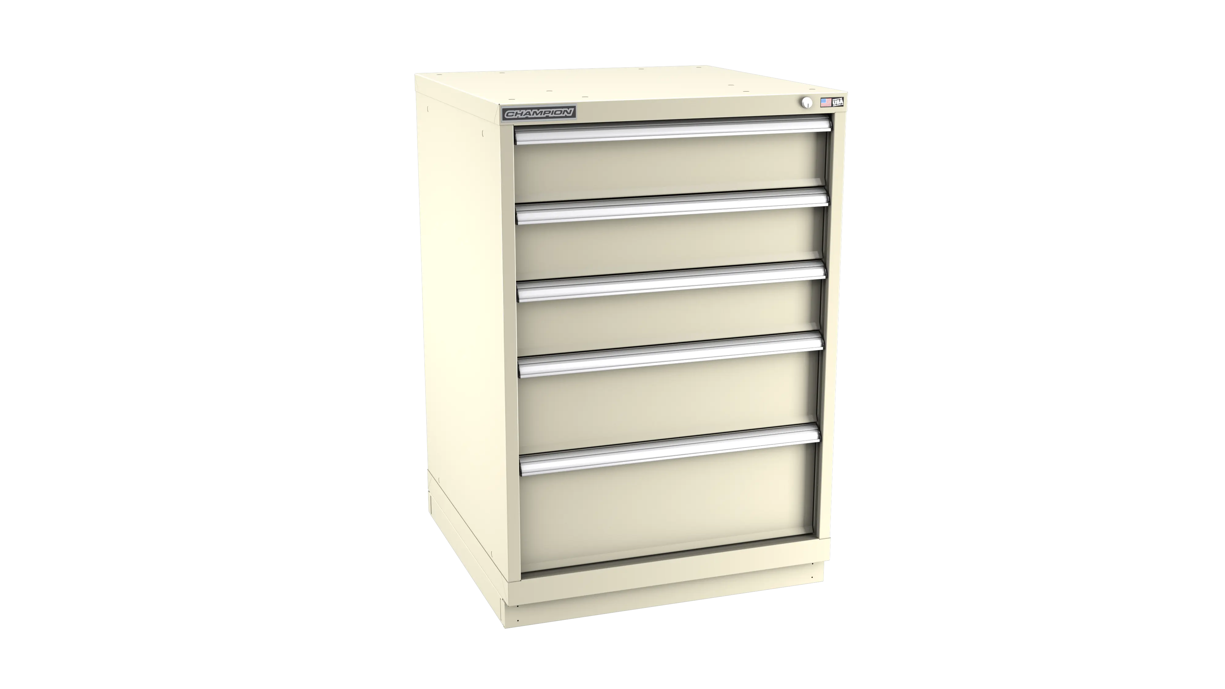 Champion Tool 5-Drawer Metal Modular Storage Cabinet with 61 Internal Compartments, 28-1/4 W x 41-3/4 H x 28-1/2 D in - CM SW1800-0502-ILC-FTB Champion Tool Storage