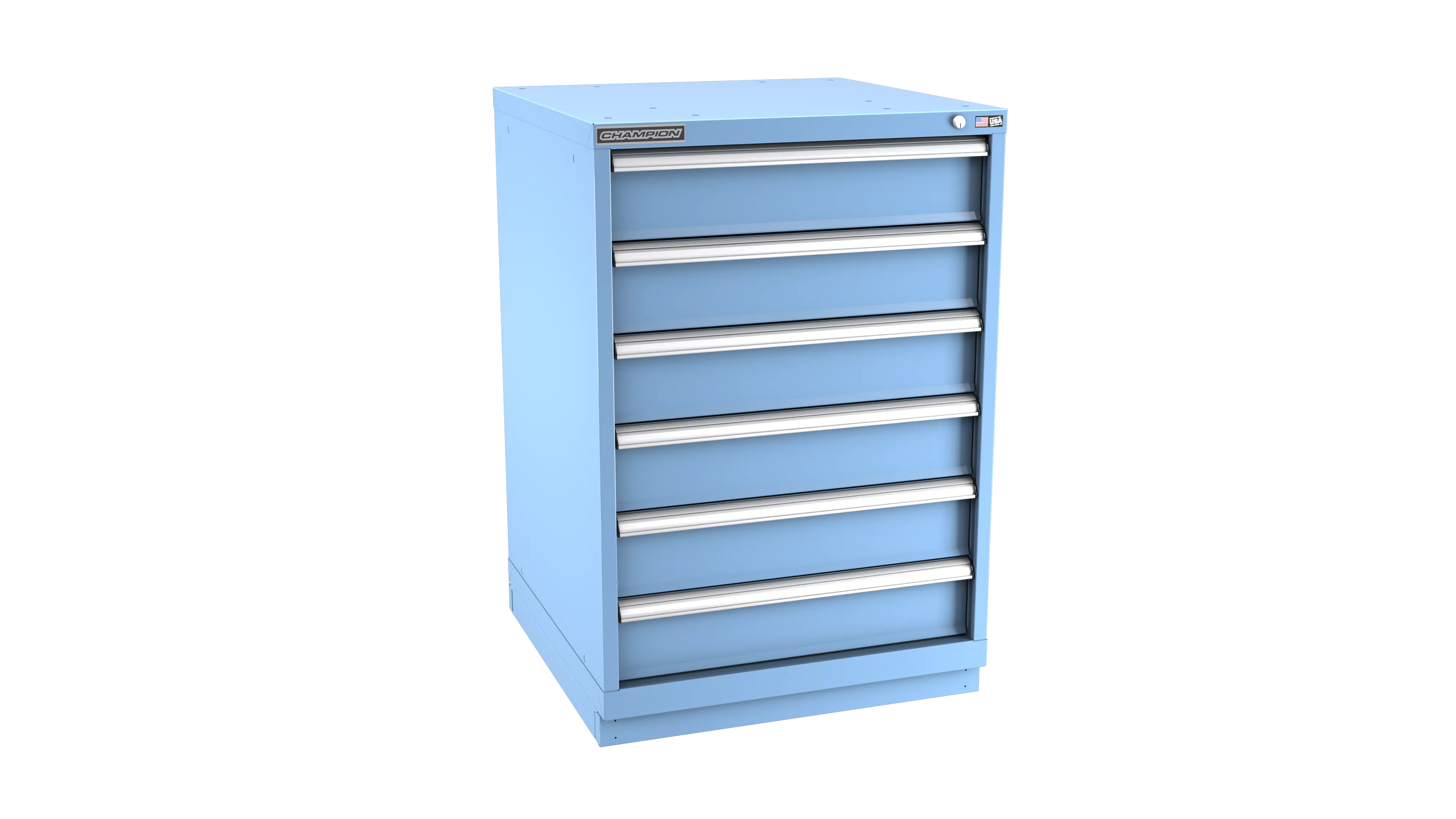 Champion Tool 6-Drawer Metal Modular Storage Cabinet with 72 Internal Compartments, 28-1/4 W x 41-3/4 H x 28-1/2 D in - CM SW1800-0601-ILC-FTB Champion Tool Storage