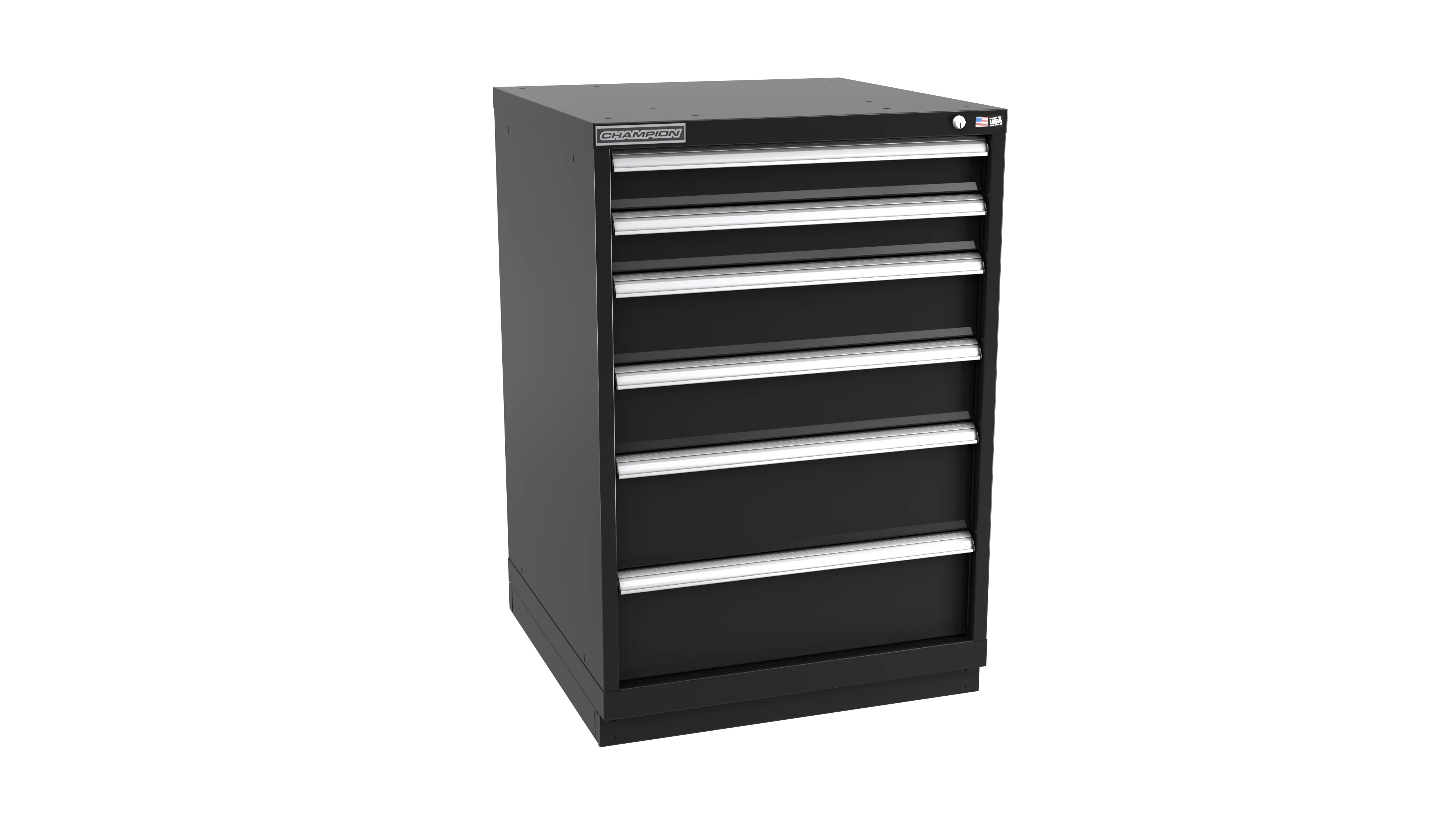 Champion Tool 6-Drawer Metal Modular Storage Cabinet with 74 Internal Compartments, 28-1/4 W x 41-3/4 H x 28-1/2 D in - CM SW1800-0602-ILC-FTB Champion Tool Storage