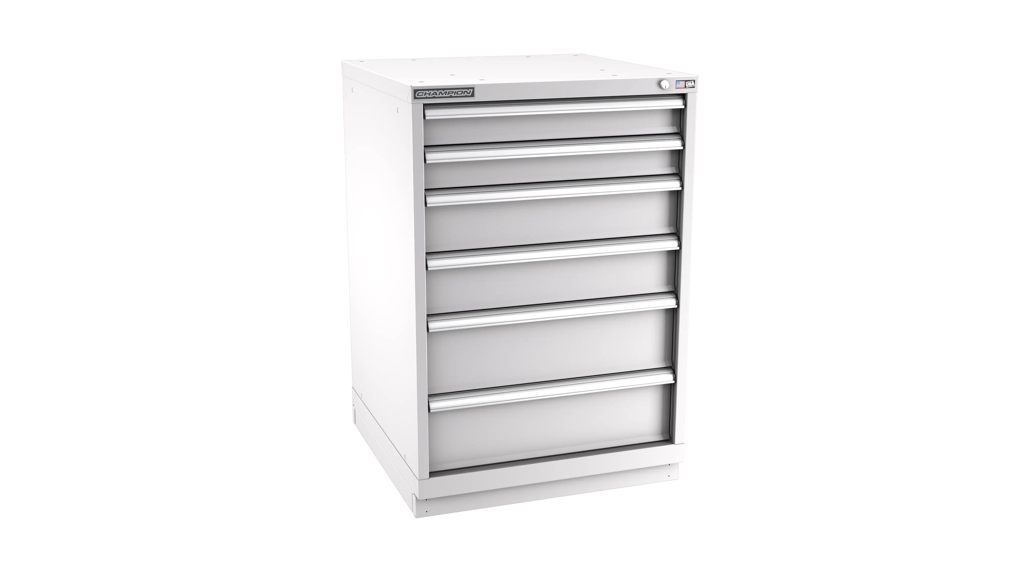 Champion Tool 6-Drawer Metal Modular Storage Cabinet with 74 Internal Compartments, 28-1/4 W x 41-3/4 H x 28-1/2 D in - CM SW1800-0602-ILC-FTB Champion Tool Storage