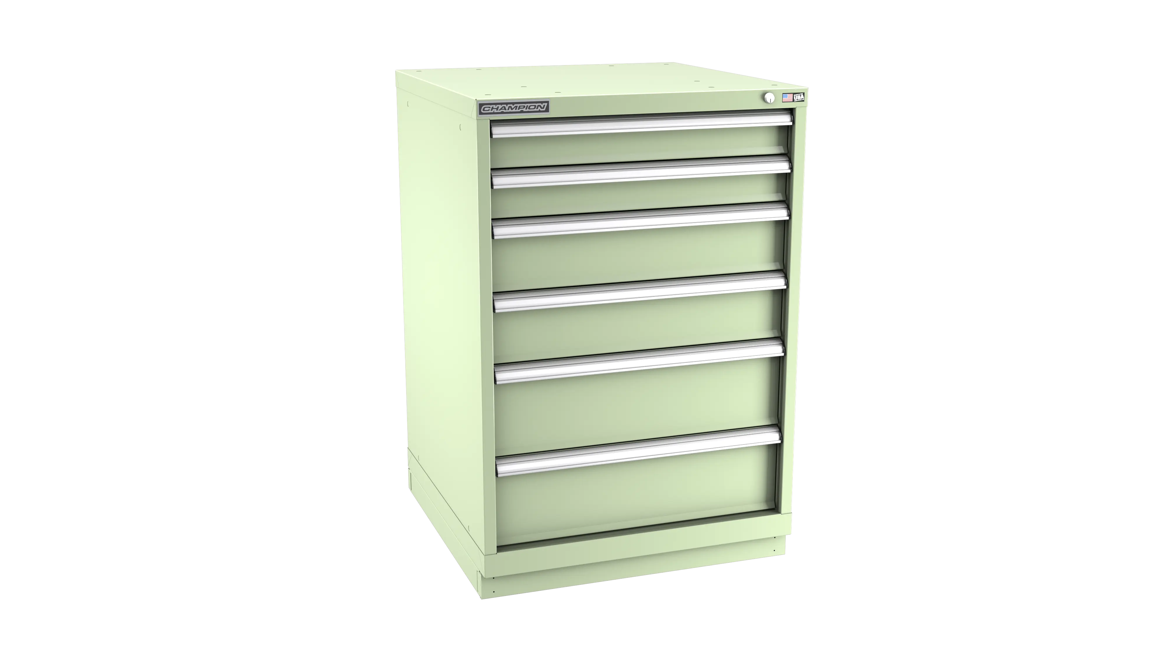 Champion Tool 6-Drawer Metal Modular Storage Cabinet with 74 Internal Compartments, 28-1/4 W x 41-3/4 H x 28-1/2 D in - CM SW1800-0602-ILC-FTB Champion Tool Storage