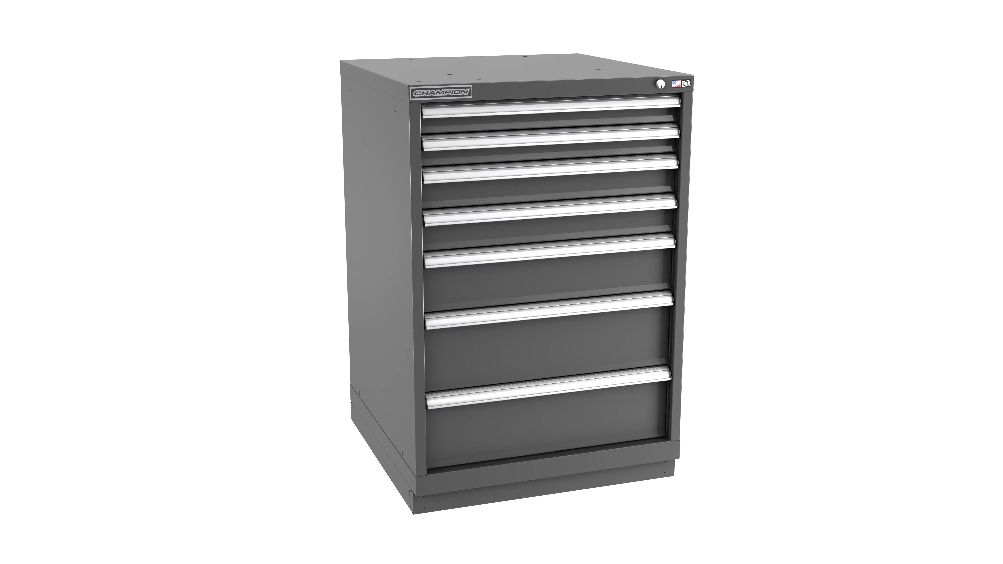 Champion Tool 7-Drawer Metal Modular Storage Cabinet with 120 Internal Compartments, 28-1/4 W x 41-3/4 H x 28-1/2 D in - CM SW1800-0701-ILC-FTB Champion Tool Storage