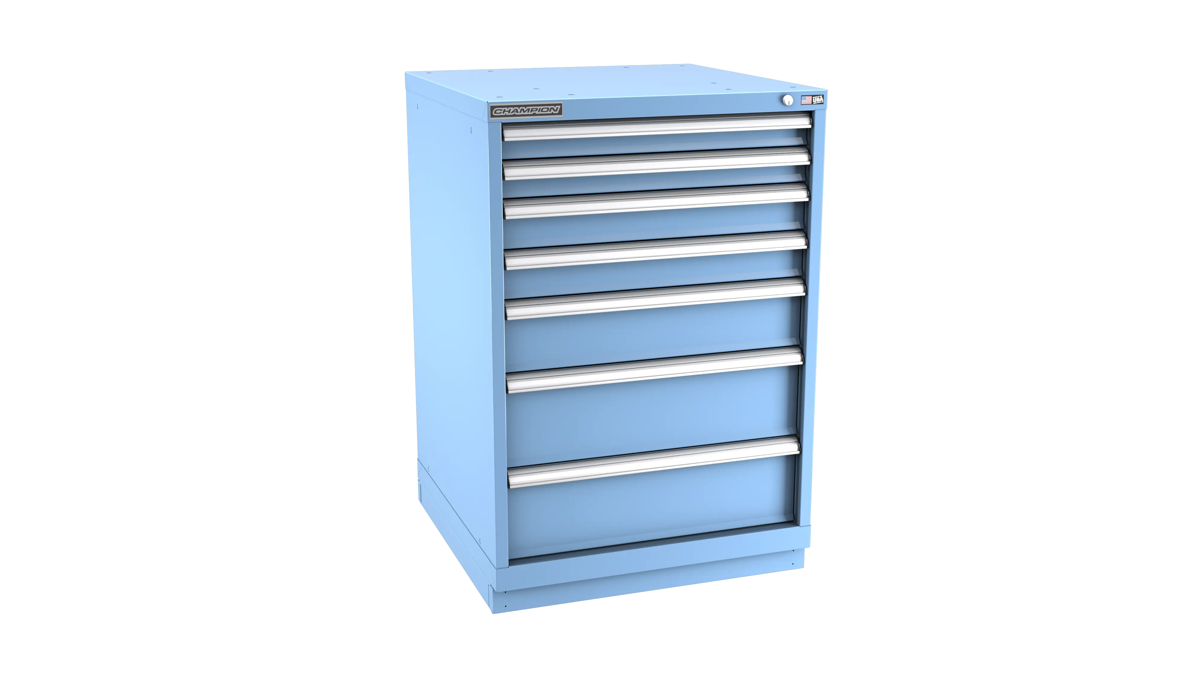 Champion Tool 7-Drawer Metal Modular Storage Cabinet with 120 Internal Compartments, 28-1/4 W x 41-3/4 H x 28-1/2 D in - CM SW1800-0701-ILC-FTB Champion Tool Storage
