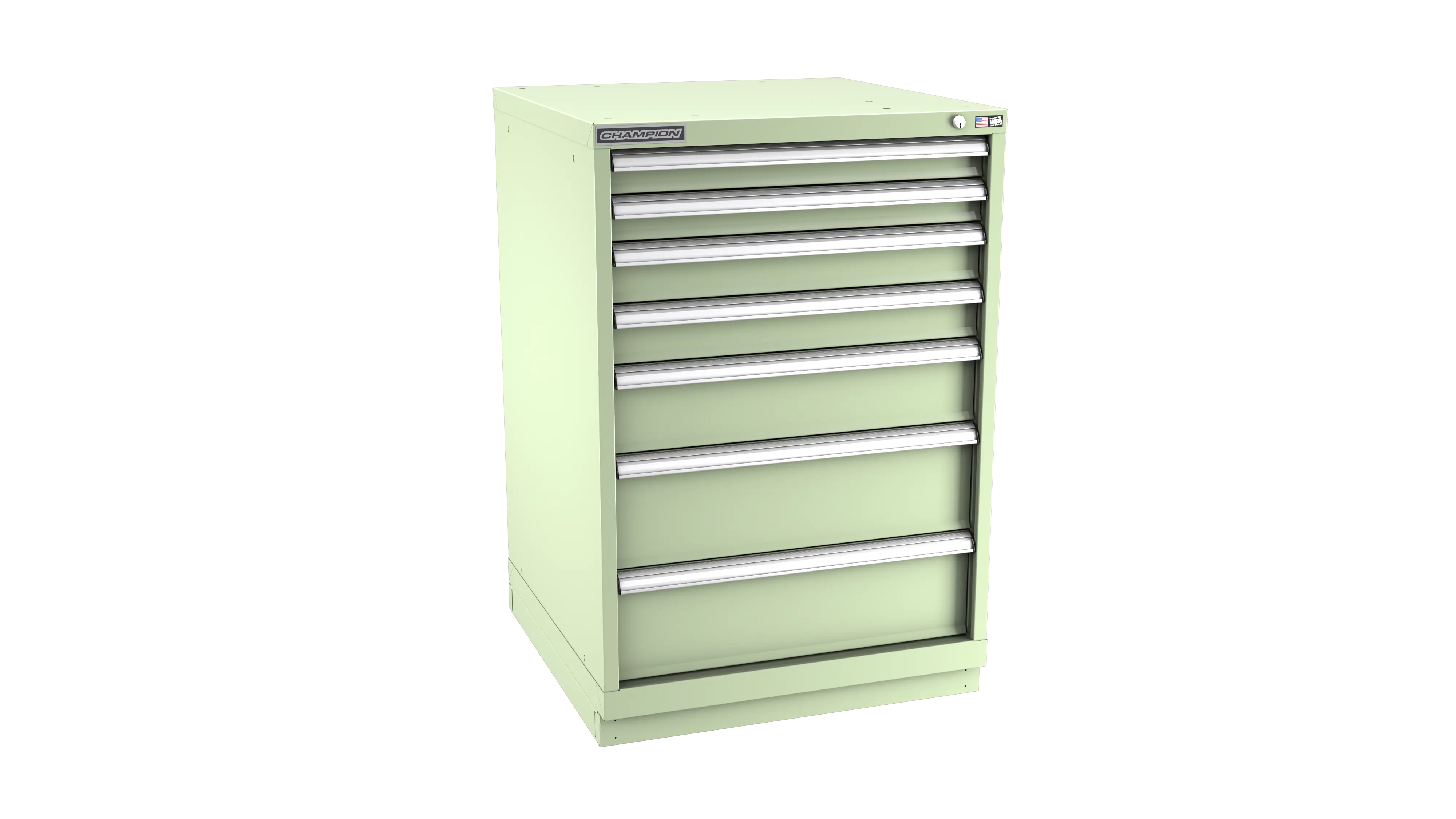 Champion Tool 7-Drawer Metal Modular Storage Cabinet with 120 Internal Compartments, 28-1/4 W x 41-3/4 H x 28-1/2 D in - CM SW1800-0701-ILC-FTB Champion Tool Storage