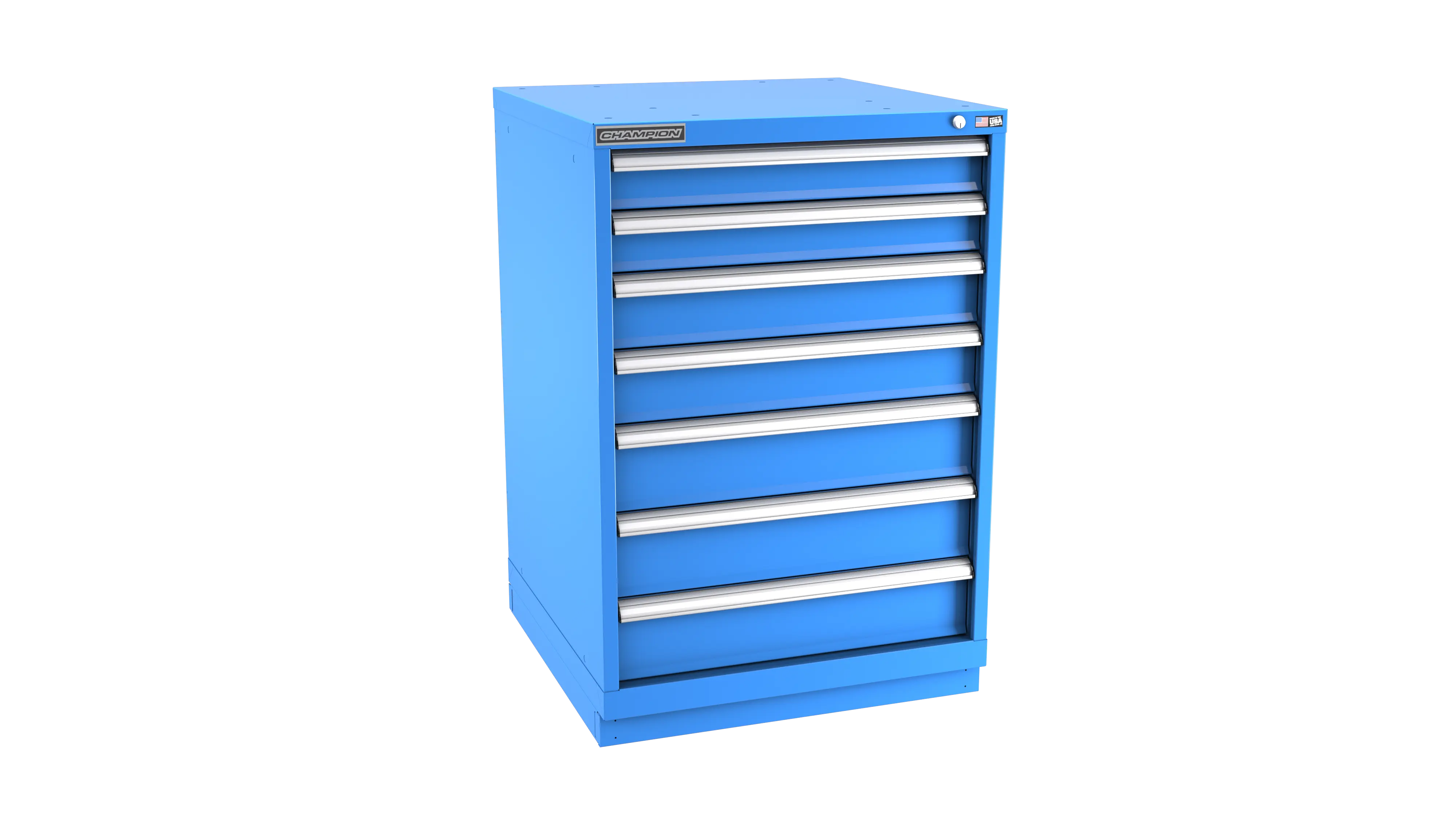 Champion Tool 7-Drawer Metal Modular Storage Cabinet with 136 Internal Compartments, 28-1/4 W x 41-3/4 H x 28-1/2 D in - CM SW1800-0702-ILC-FTB Champion Tool Storage