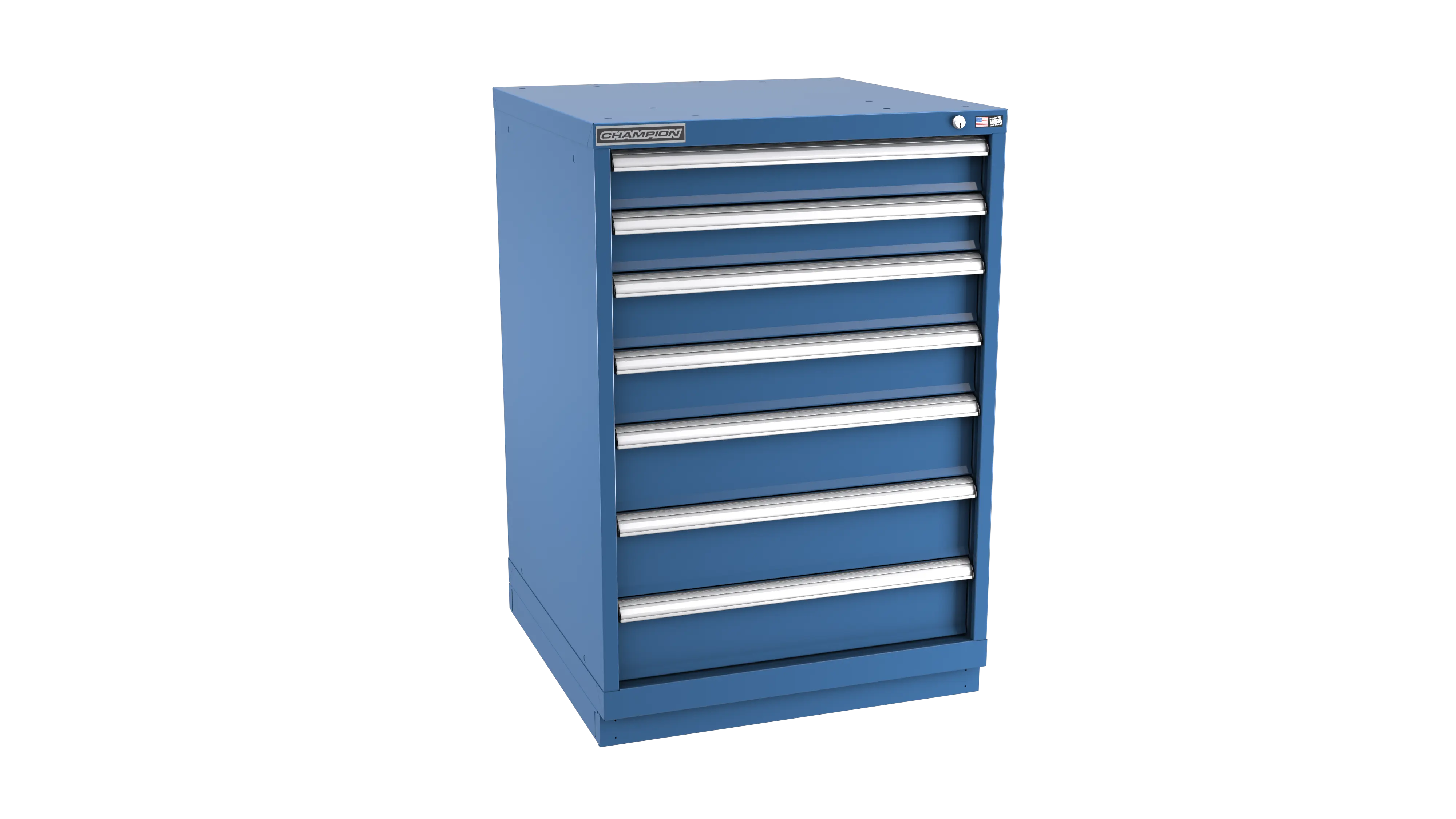 Champion Tool 7-Drawer Metal Modular Storage Cabinet with 136 Internal Compartments, 28-1/4 W x 41-3/4 H x 28-1/2 D in - CM SW1800-0702-ILC-FTB Champion Tool Storage