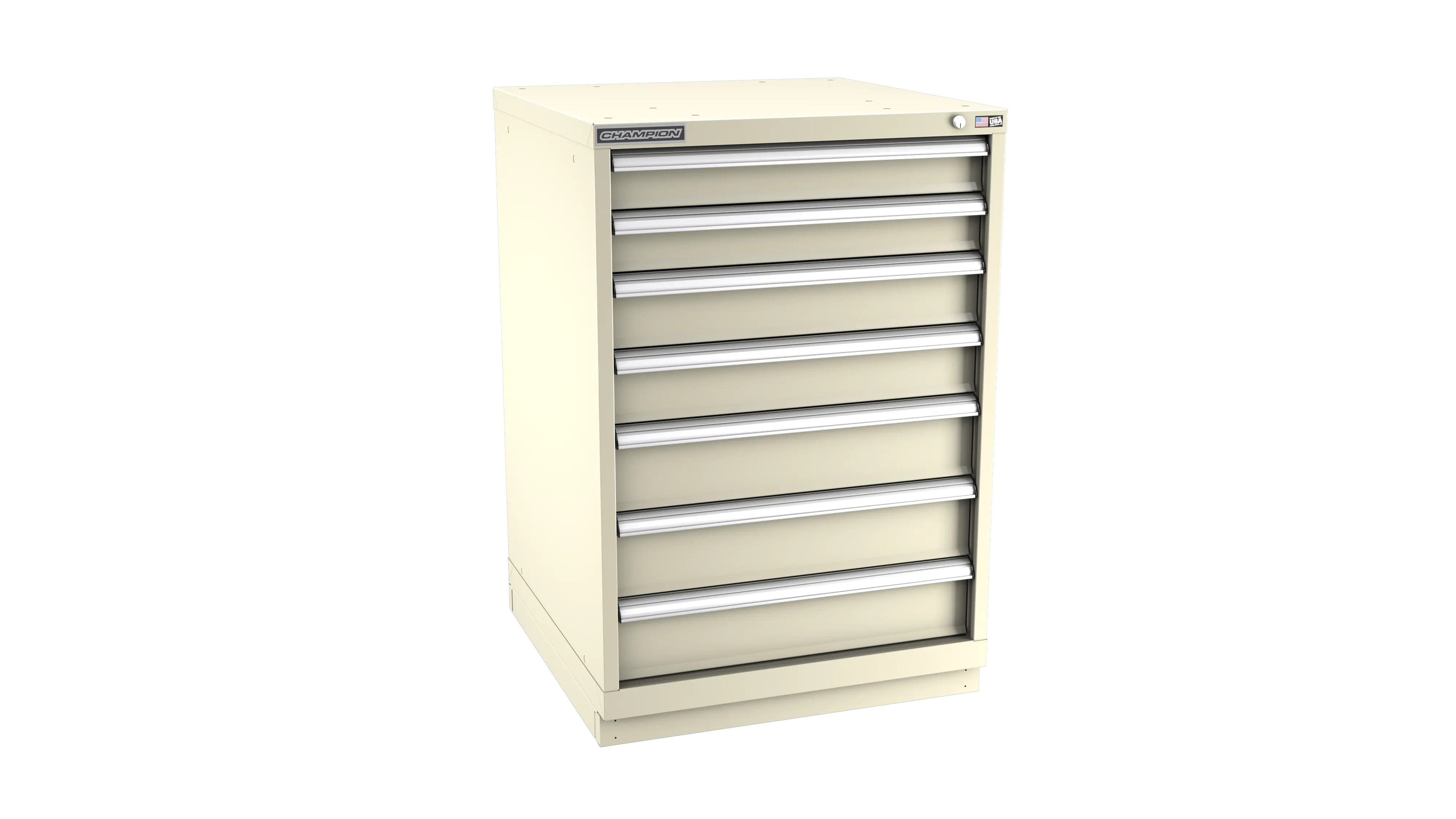Champion Tool 7-Drawer Metal Modular Storage Cabinet with 136 Internal Compartments, 28-1/4 W x 41-3/4 H x 28-1/2 D in - CM SW1800-0702-ILC-FTB Champion Tool Storage