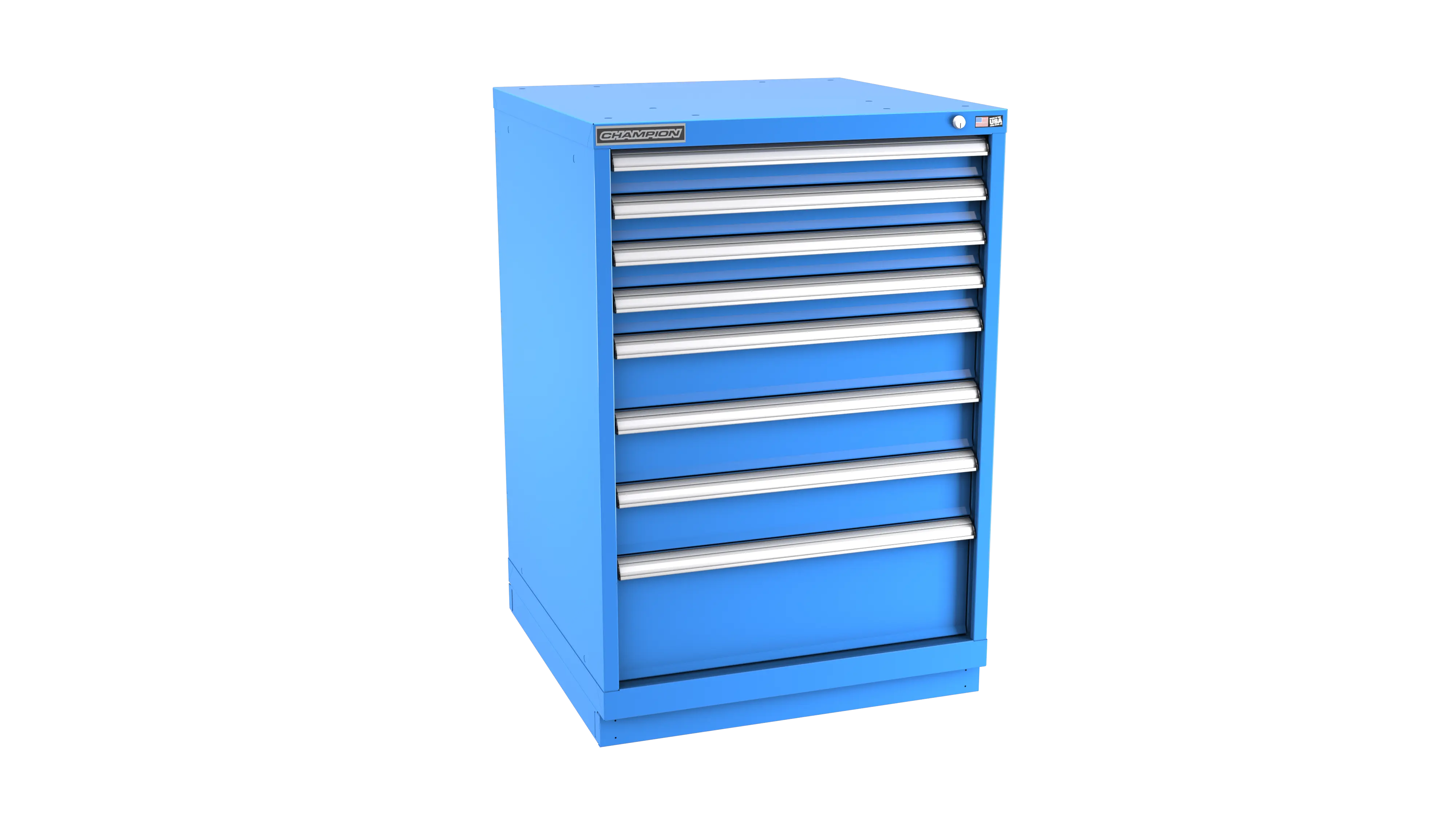 Champion Tool 8-Drawer Metal Modular Storage Cabinet with 156 Internal Compartments, 28-1/4 W x 41-3/4 H x 28-1/2 D in - CM SW1800-0801-ILC-FTB Champion Tool Storage