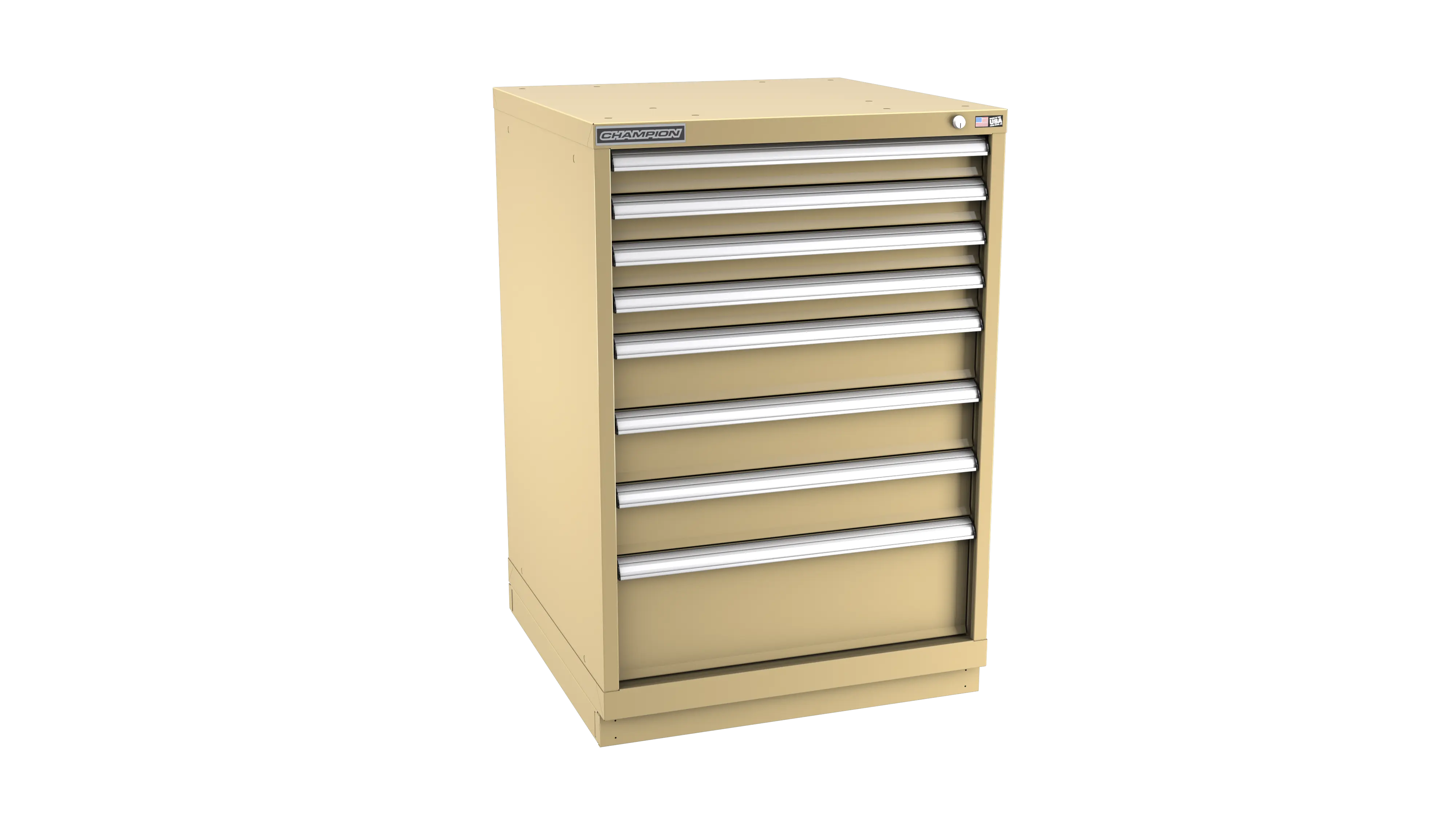 Champion Tool 8-Drawer Metal Modular Storage Cabinet with 156 Internal Compartments, 28-1/4 W x 41-3/4 H x 28-1/2 D in - CM SW1800-0801-ILC-FTB Champion Tool Storage