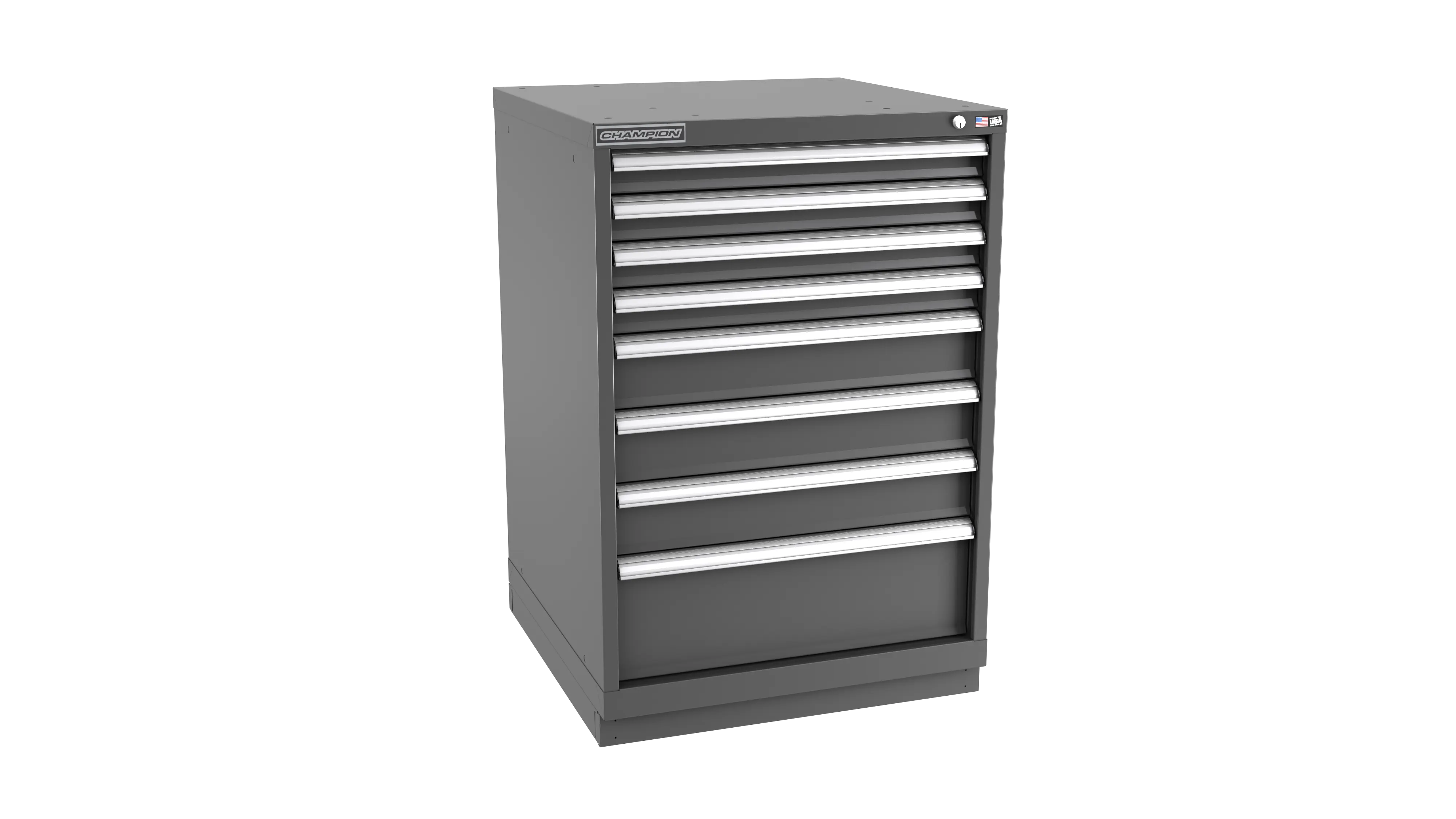 Champion Tool 8-Drawer Metal Modular Storage Cabinet with 156 Internal Compartments, 28-1/4 W x 41-3/4 H x 28-1/2 D in - CM SW1800-0801-ILC-FTB Champion Tool Storage