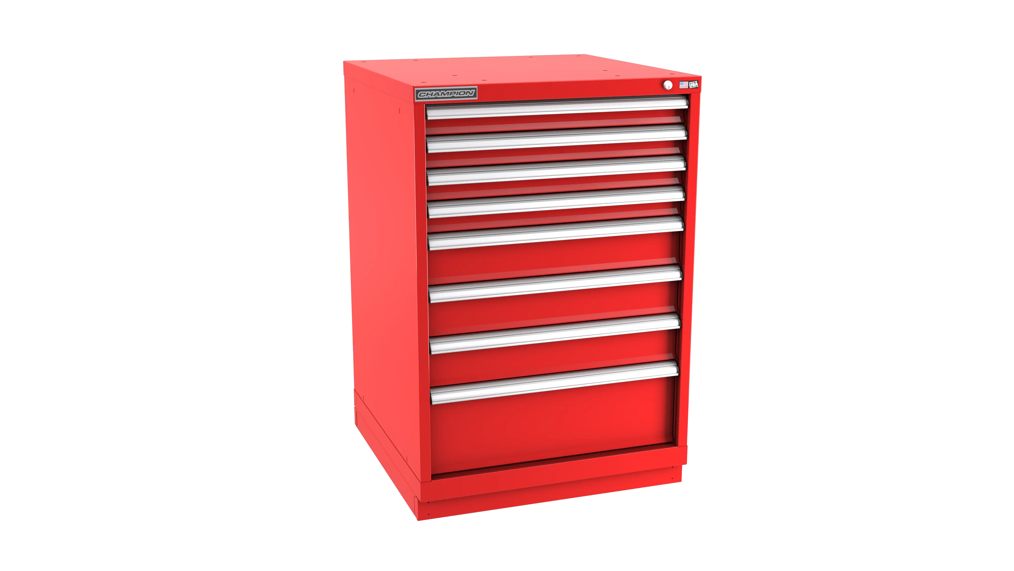 Champion Tool 8-Drawer Metal Modular Storage Cabinet with 156 Internal Compartments, 28-1/4 W x 41-3/4 H x 28-1/2 D in - CM SW1800-0801-ILC-FTB Champion Tool Storage