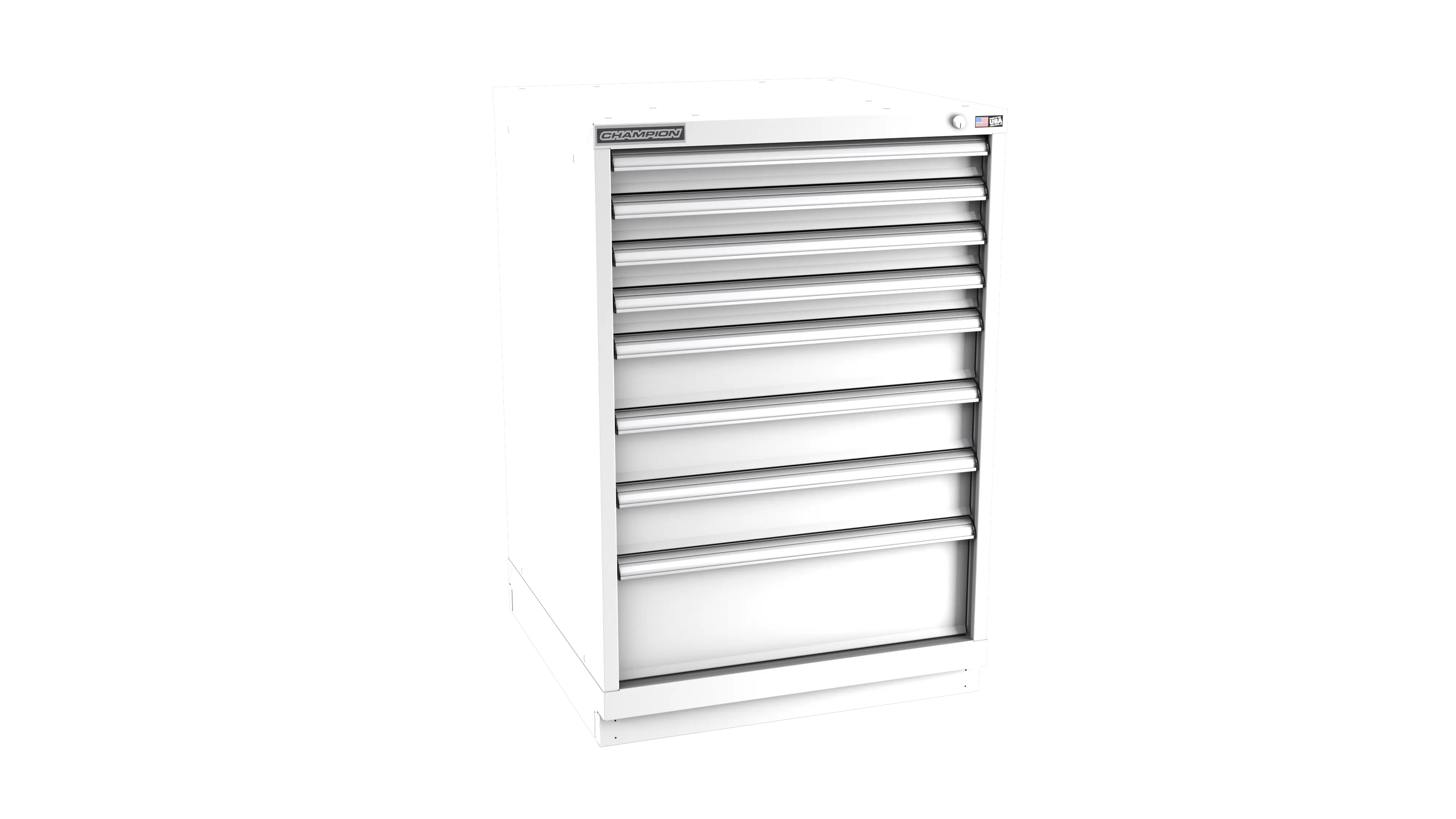 Champion Tool 8-Drawer Metal Modular Storage Cabinet with 156 Internal Compartments, 28-1/4 W x 41-3/4 H x 28-1/2 D in - CM SW1800-0801-ILC-FTB Champion Tool Storage