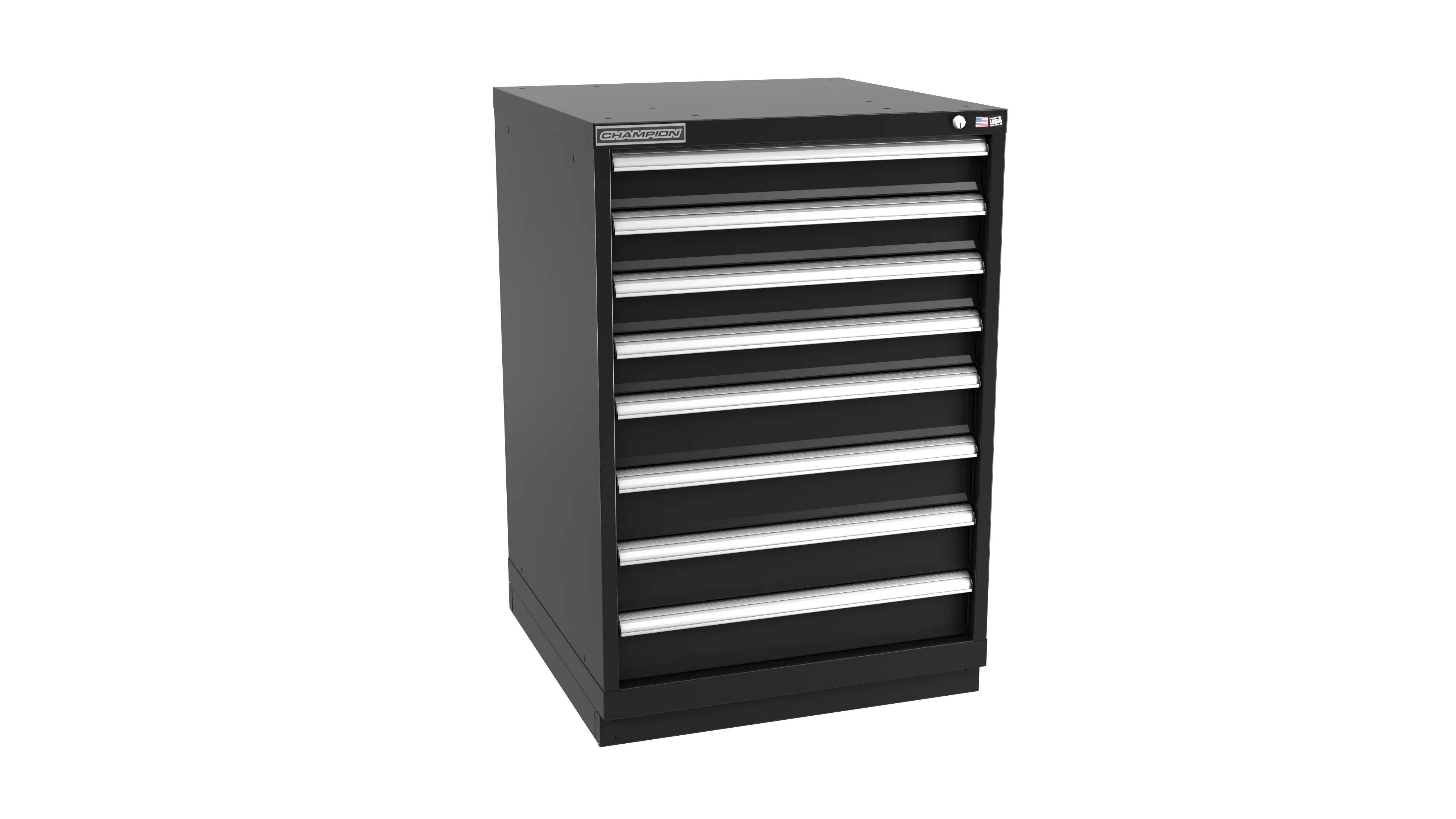 Champion Tool 8-Drawer Metal Modular Storage Cabinet with 168 Internal Compartments, 28-1/4 W x 41-3/4 H x 28-1/2 D in - CM SW1800-0802-ILC-FTB Champion Tool Storage