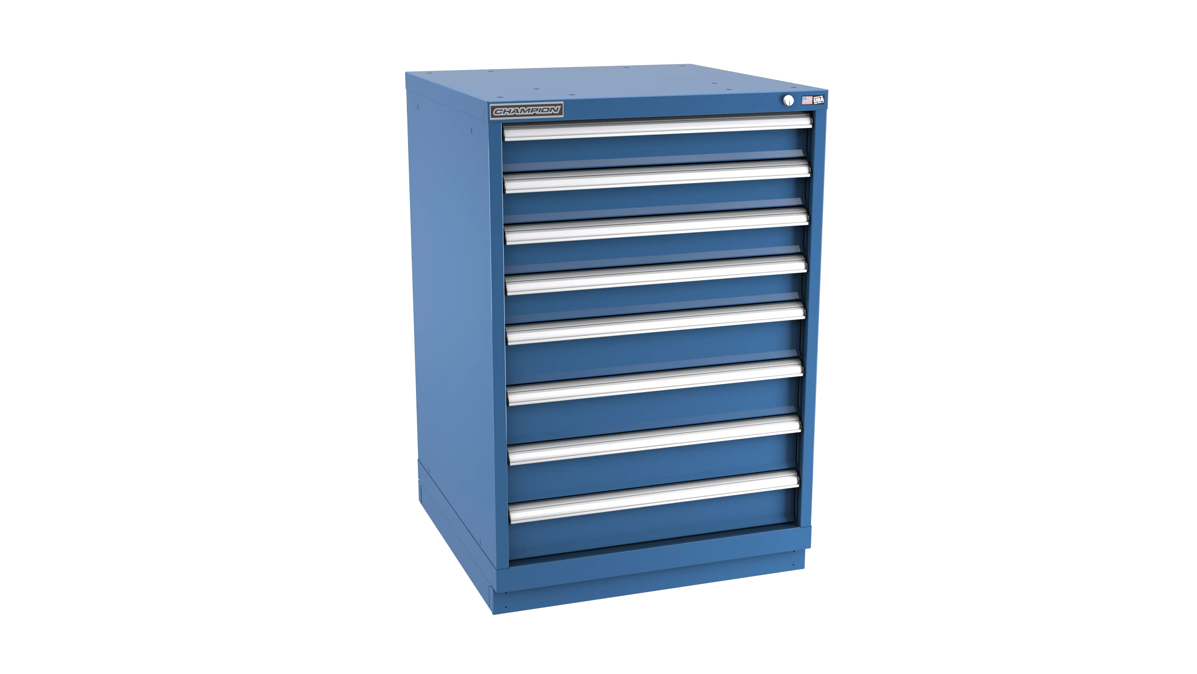 Champion Tool 8-Drawer Metal Modular Storage Cabinet with 168 Internal Compartments, 28-1/4 W x 41-3/4 H x 28-1/2 D in - CM SW1800-0802-ILC-FTB Champion Tool Storage