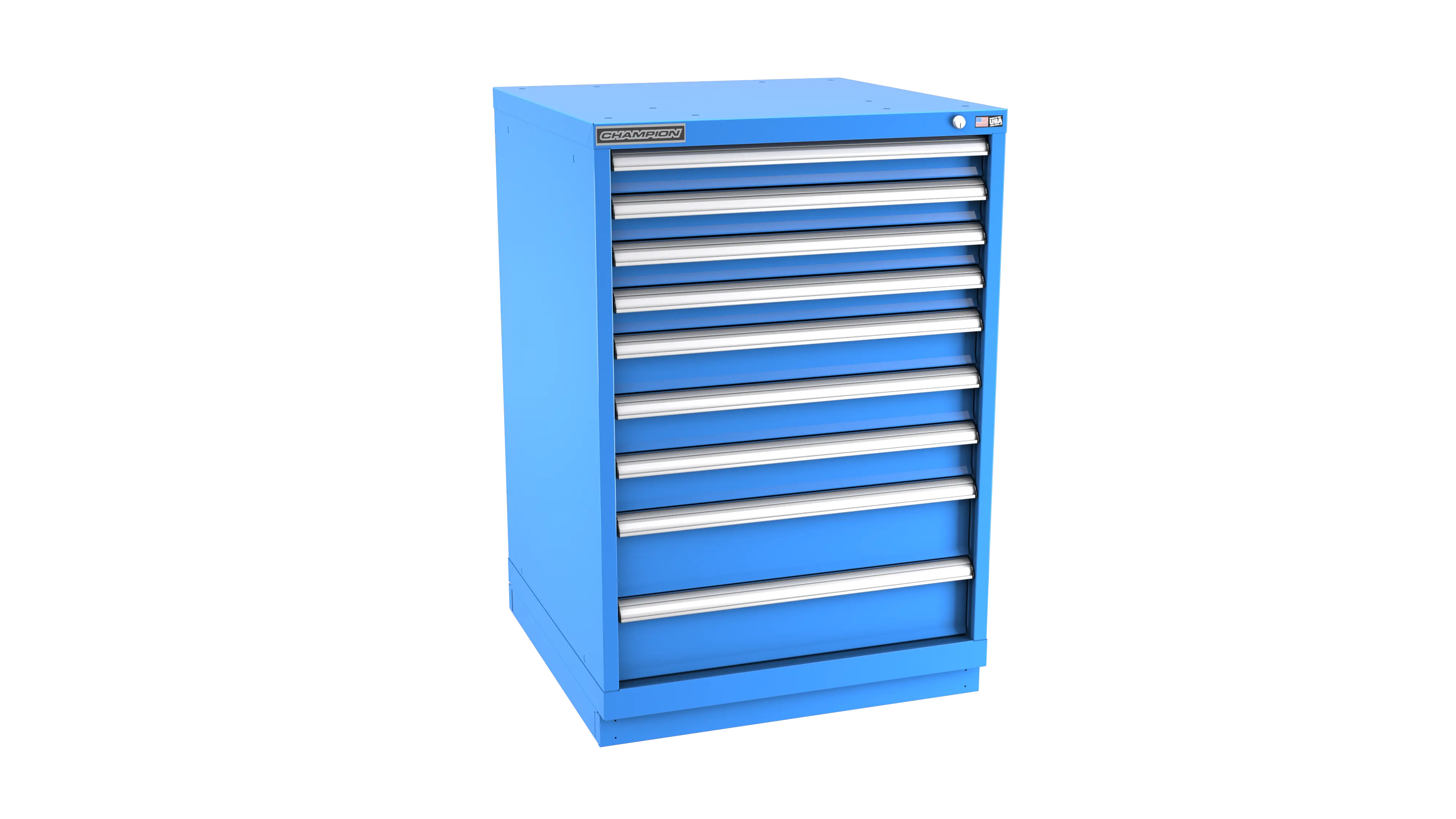 Champion Tool 9-Drawer Metal Modular Storage Cabinet with 154 Internal Compartments, 28-1/4 W x 41-3/4 H x 28-1/2 D in - CM SW1800-0901-ILC-FTB Champion Tool Storage