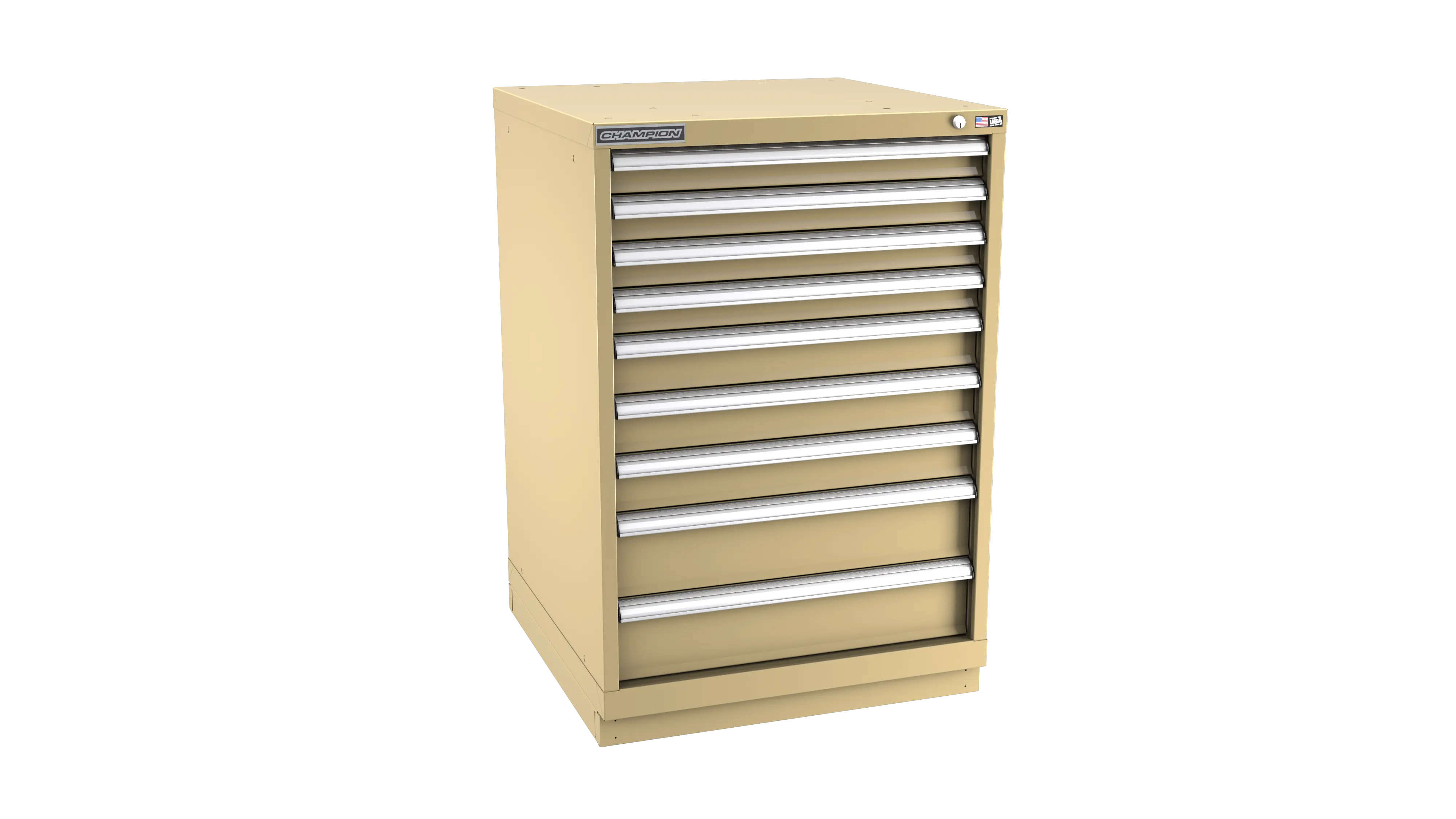 Champion Tool 9-Drawer Metal Modular Storage Cabinet with 154 Internal Compartments, 28-1/4 W x 41-3/4 H x 28-1/2 D in - CM SW1800-0901-ILC-FTB Champion Tool Storage