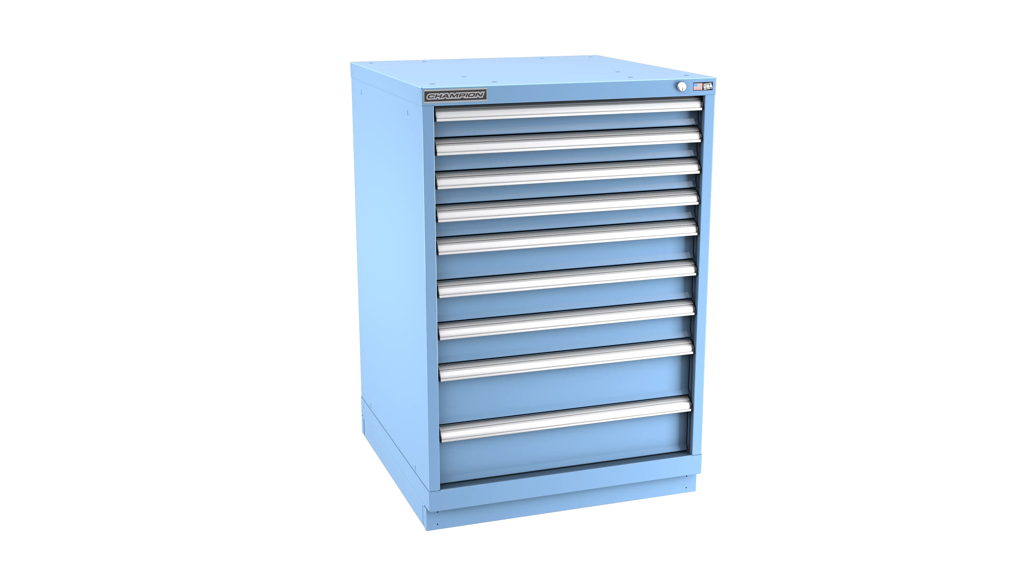 Champion Tool 9-Drawer Metal Modular Storage Cabinet with 154 Internal Compartments, 28-1/4 W x 41-3/4 H x 28-1/2 D in - CM SW1800-0901-ILC-FTB Champion Tool Storage