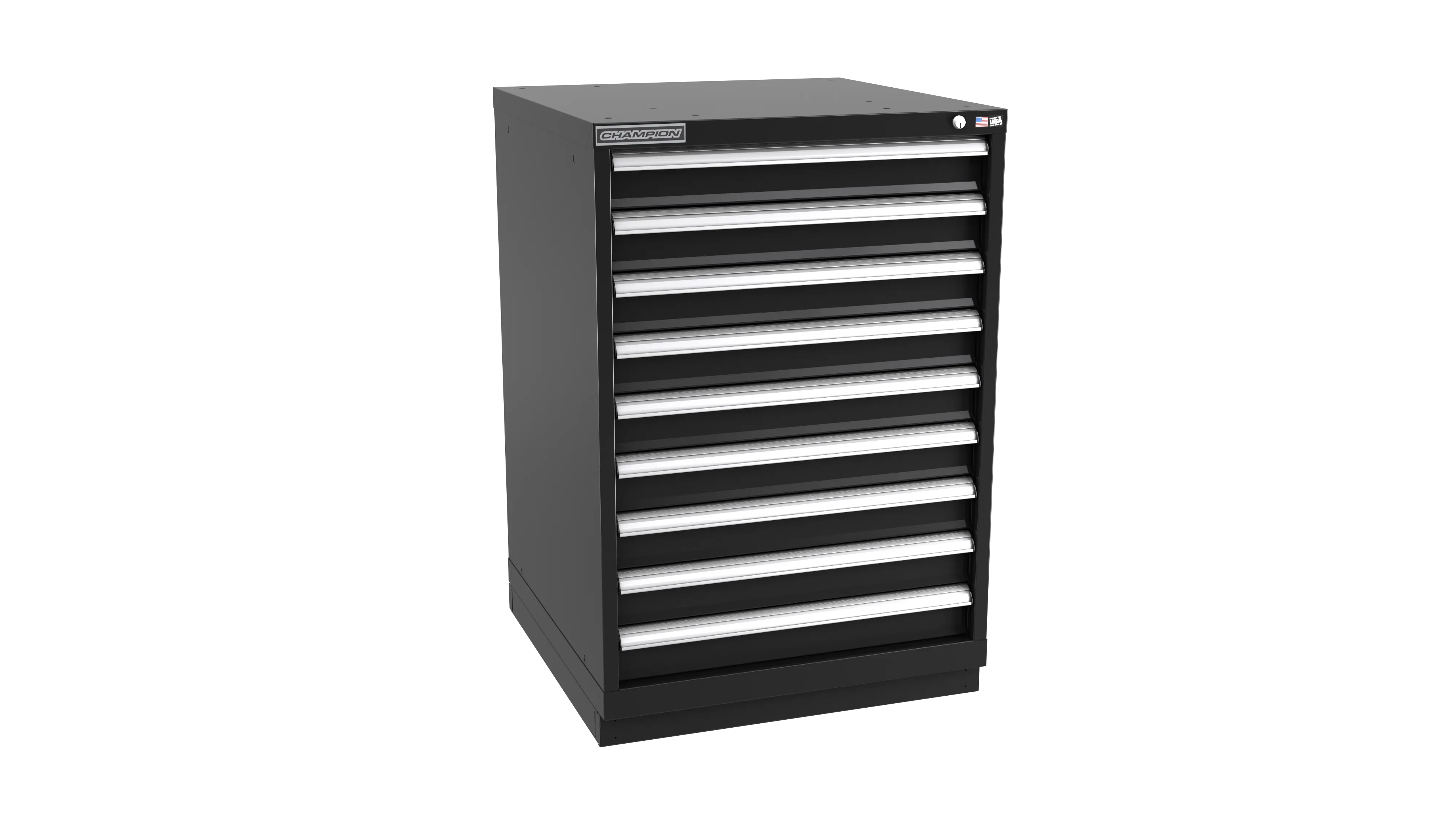 Champion Tool 9-Drawer Metal Modular Storage Cabinet with 180 Internal Compartments, 28-1/4 W x 41-3/4 H x 28-1/2 D in - CM SW1800-0902-ILC-FTB Champion Tool Storage