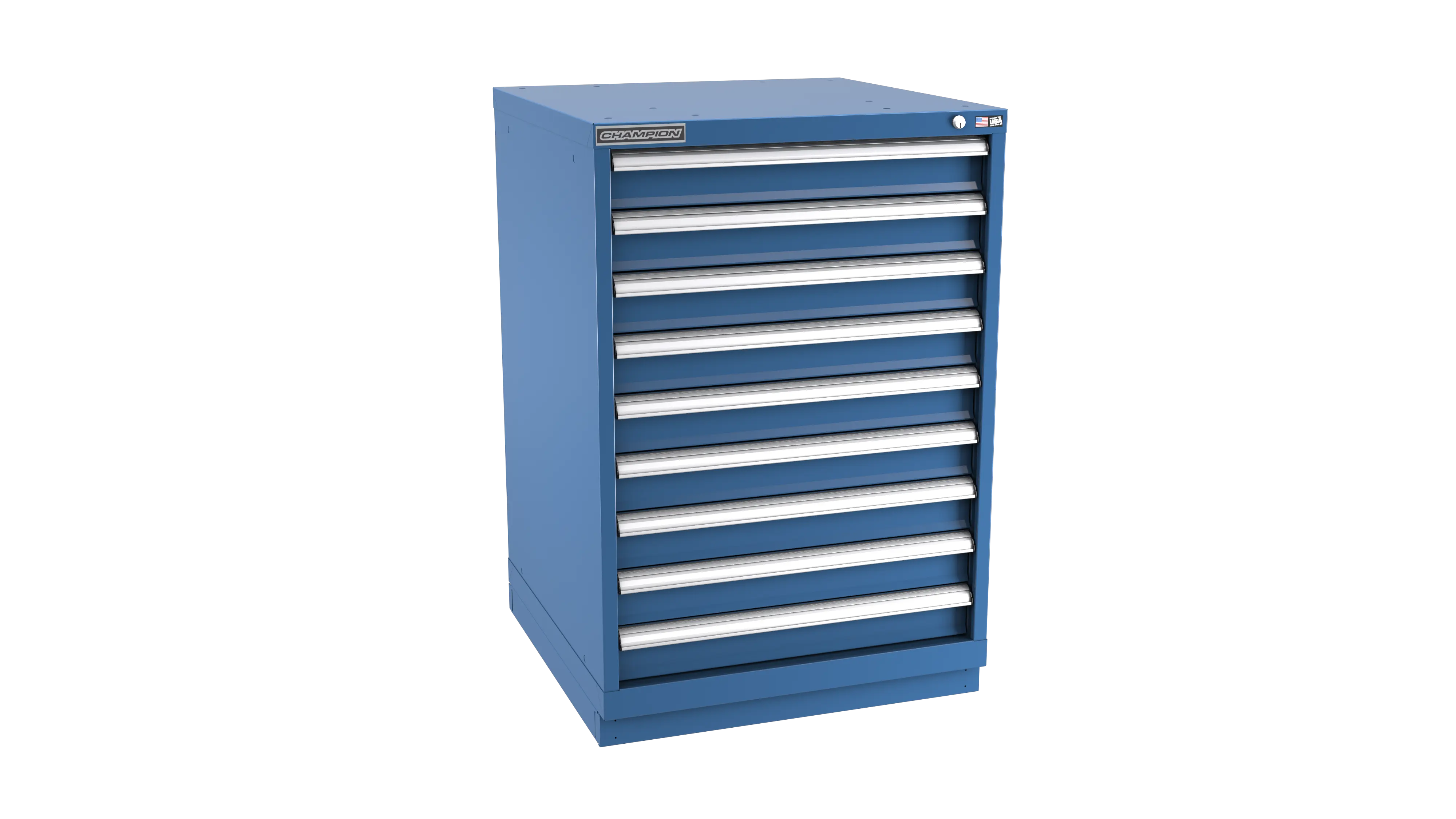 Champion Tool 9-Drawer Metal Modular Storage Cabinet with 180 Internal Compartments, 28-1/4 W x 41-3/4 H x 28-1/2 D in - CM SW1800-0902-ILC-FTB Champion Tool Storage