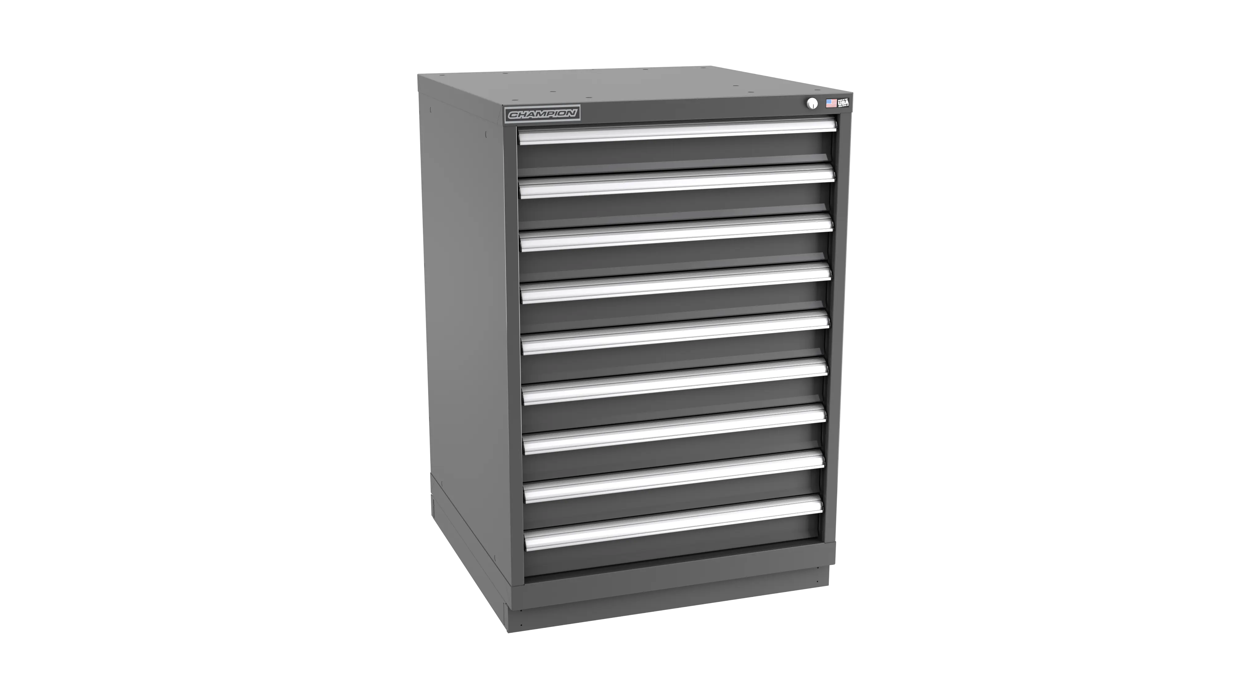 Champion Tool 9-Drawer Metal Modular Storage Cabinet with 180 Internal Compartments, 28-1/4 W x 41-3/4 H x 28-1/2 D in - CM SW1800-0902-ILC-FTB Champion Tool Storage