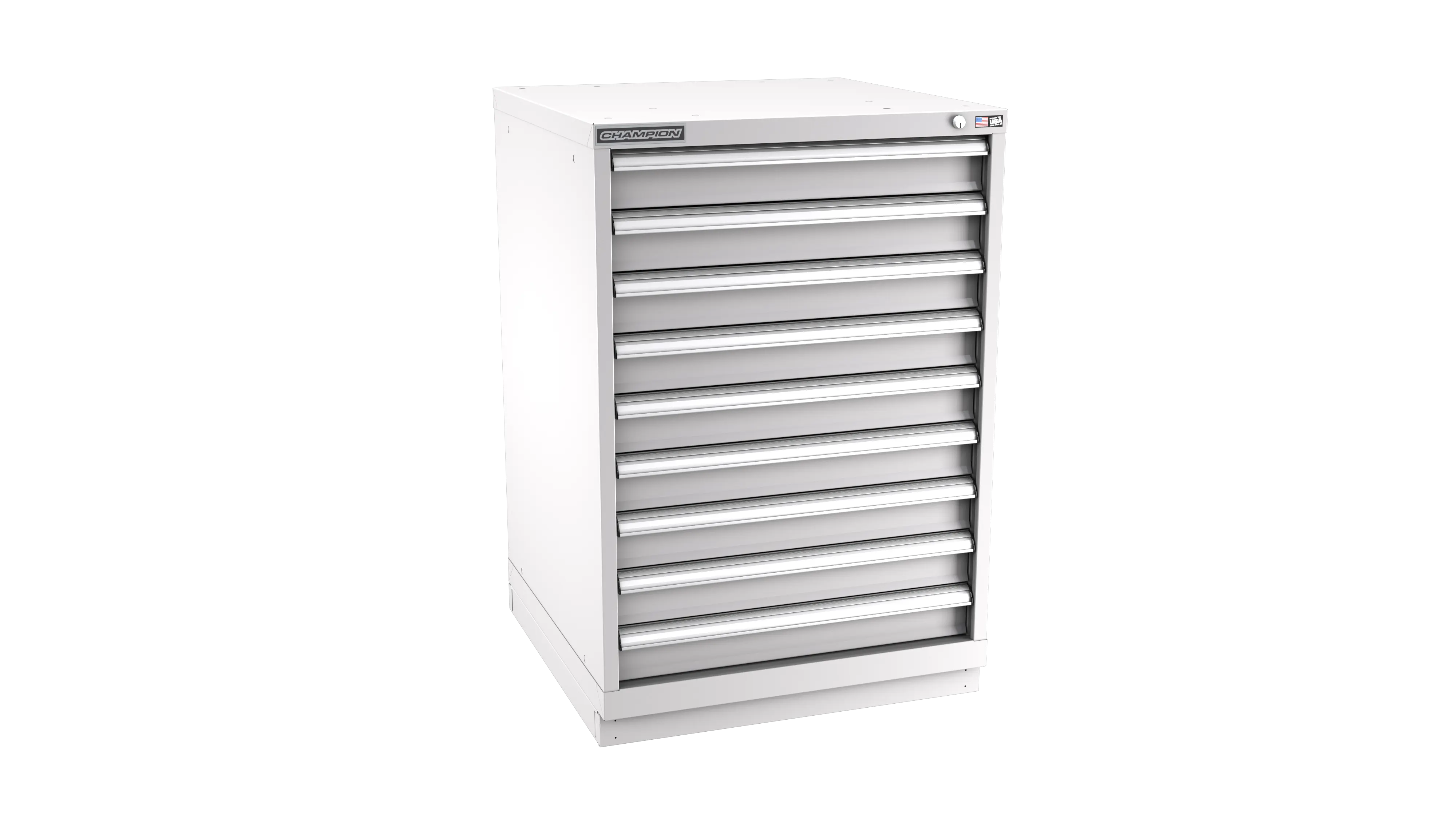 Champion Tool 9-Drawer Metal Modular Storage Cabinet with 180 Internal Compartments, 28-1/4 W x 41-3/4 H x 28-1/2 D in - CM SW1800-0902-ILC-FTB Champion Tool Storage